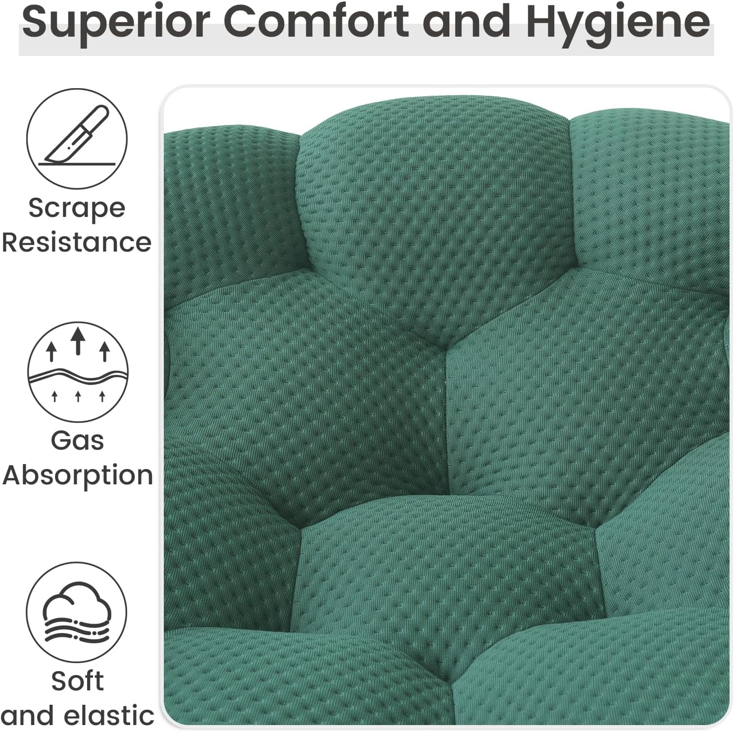 Nuvé® Mitsu Modular Bouclé Cloud Sofa - Dark Green - 1 + 2 + 3 Seater and Ottoman - Image 4