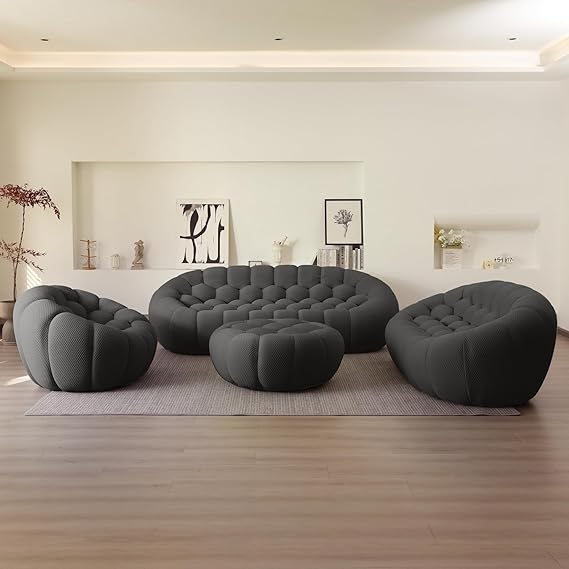 Nuvé® Mitsu Modular Bouclé Cloud Sofa - Dark Grey - 1 + 2 + 3 Seater and Ottoman