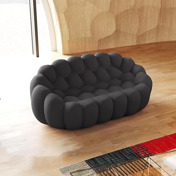 Nuvé® Mitsu Modular Bouclé Cloud Sofa - Dark Grey - 2 Seater Sofa - Image 3