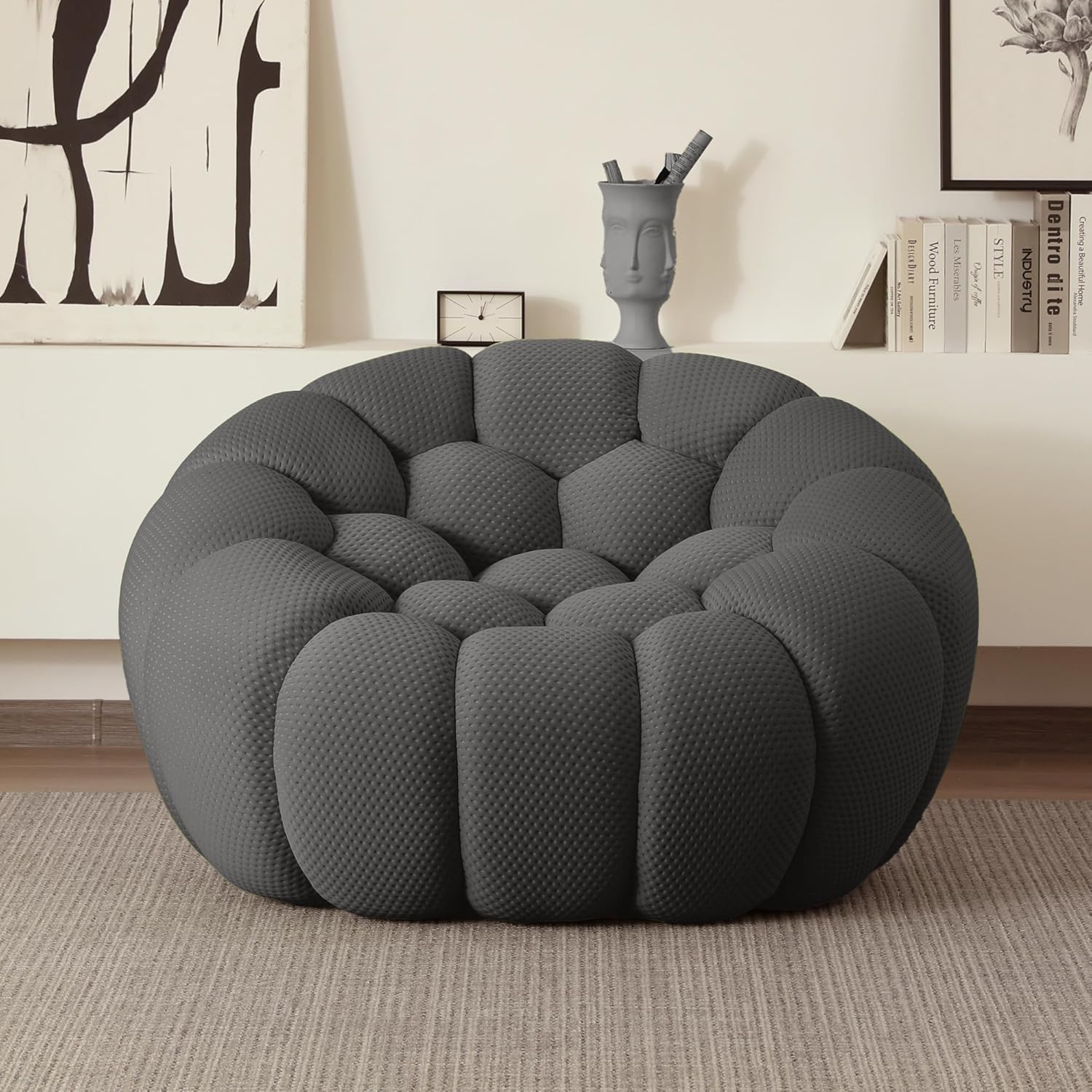 Nuvé® Mitsu Modular Bouclé Cloud Sofa - Dark Grey - Single Seater - Image 5