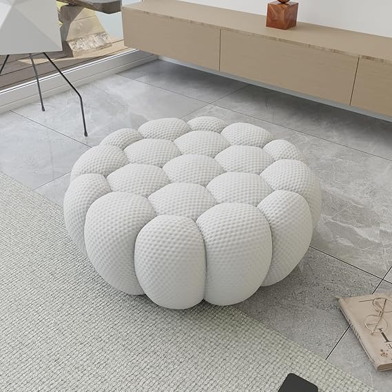 Nuvé® Mitsu Modular Bouclé Cloud Sofa - Light Grey - Ottoman - Image 2