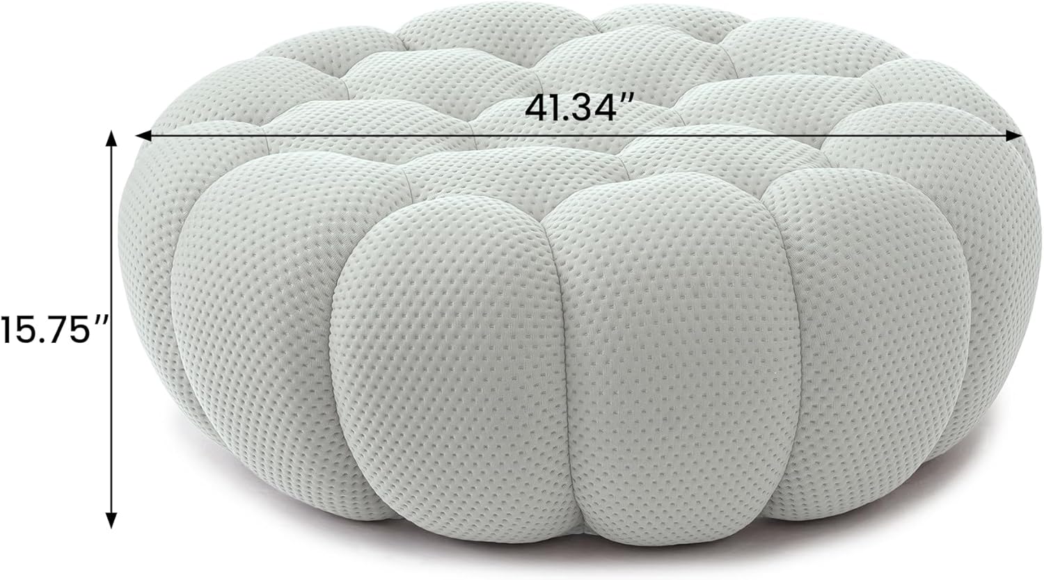 Nuvé® Mitsu Modular Bouclé Cloud Sofa - Light Grey - Ottoman - Image 7