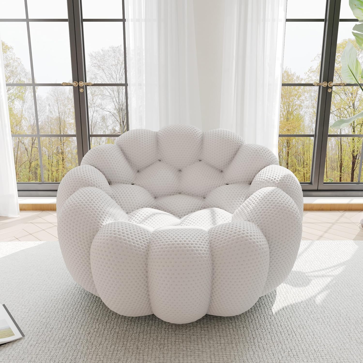 Nuvé® Mitsu Modular Bouclé Cloud Sofa - Light Grey - Single Seater - Image 5