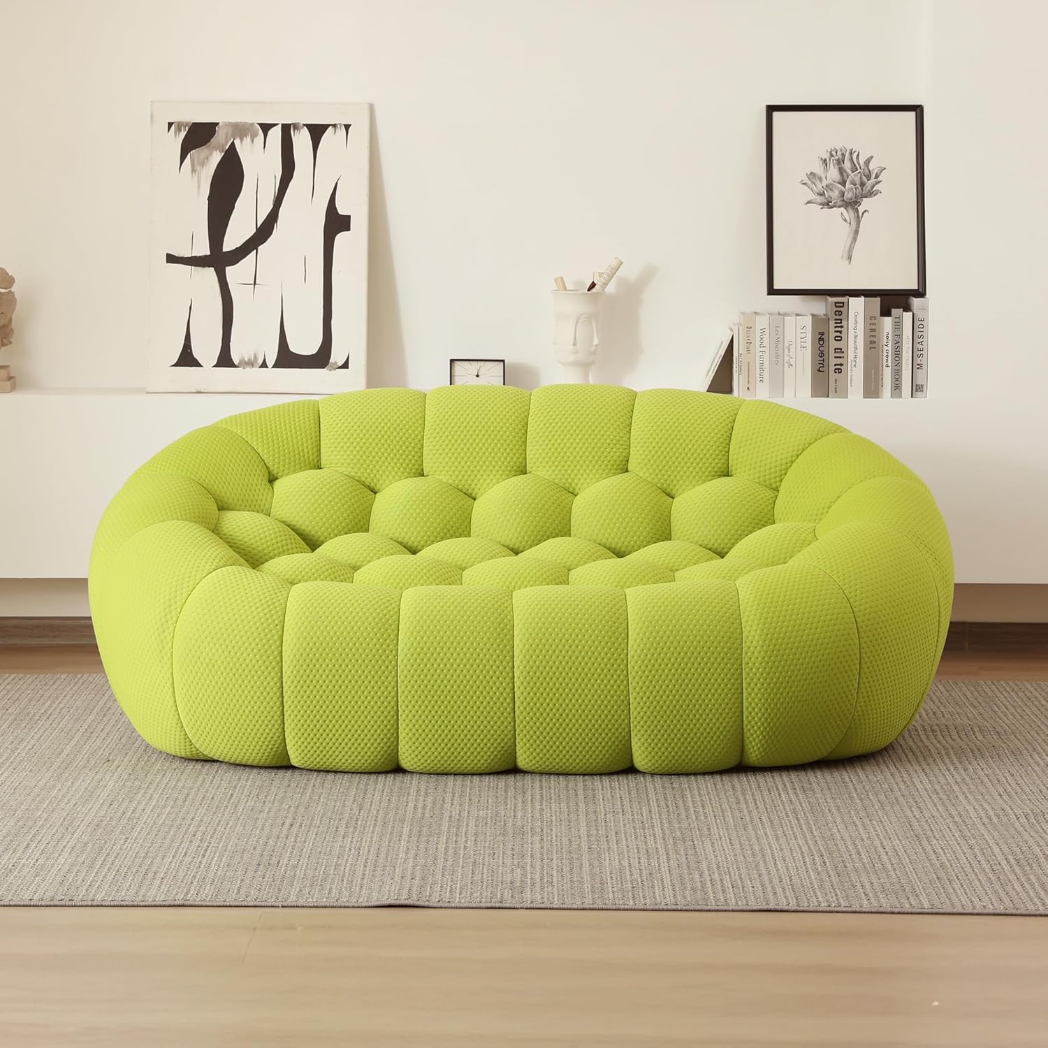 Nuvé® Mitsu Modular Bouclé Cloud Sofa - Lime Green - 2 Seater Sofa