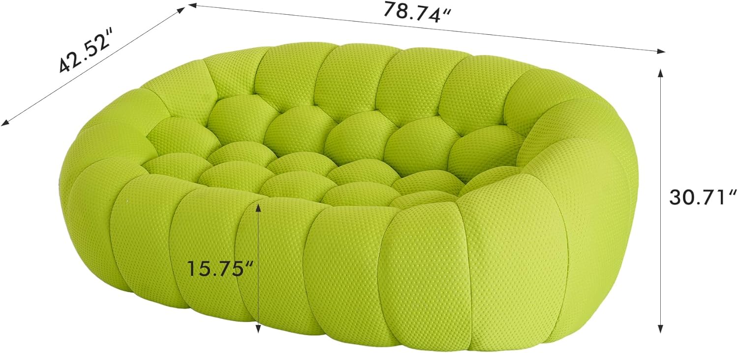 Nuvé® Mitsu Modular Bouclé Cloud Sofa - Lime Green - 2 Seater Sofa - Image 7
