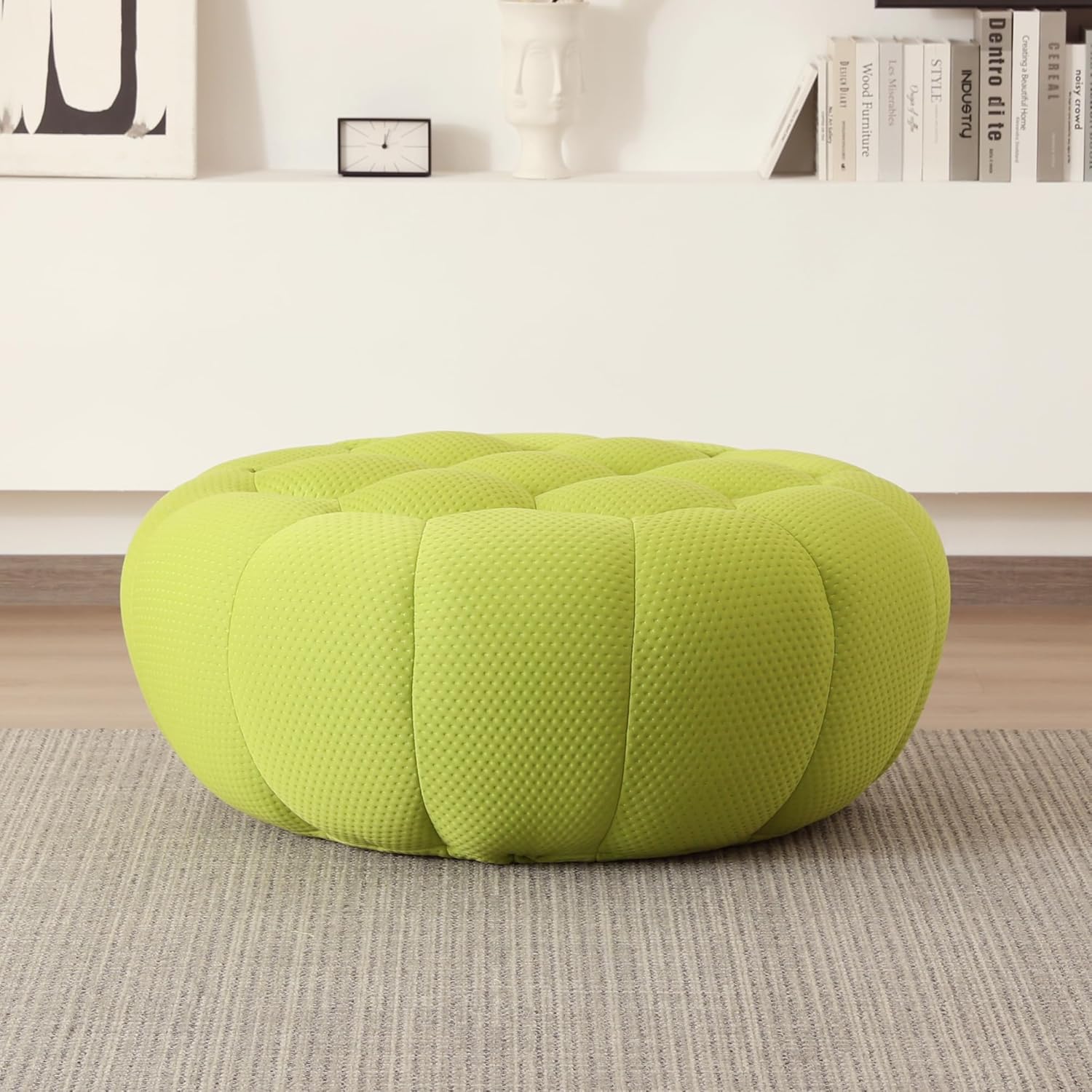 Nuvé® Mitsu Modular Bouclé Cloud Sofa - Lime Green - Ottoman - Image 3