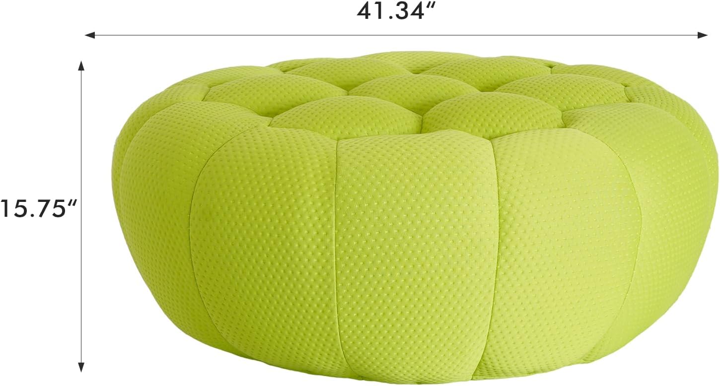 Nuvé® Mitsu Modular Bouclé Cloud Sofa - Lime Green - Ottoman - Image 7
