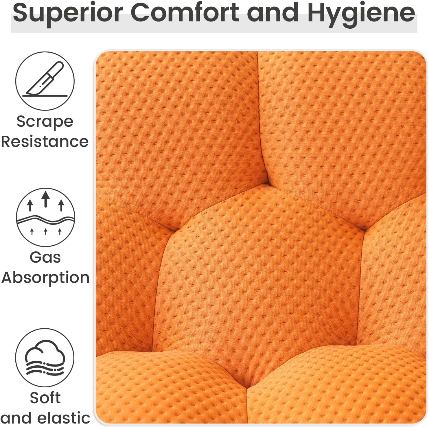 Nuvé® Mitsu Modular Bouclé Cloud Sofa - Orange - 2 Seater Sofa - Image 5