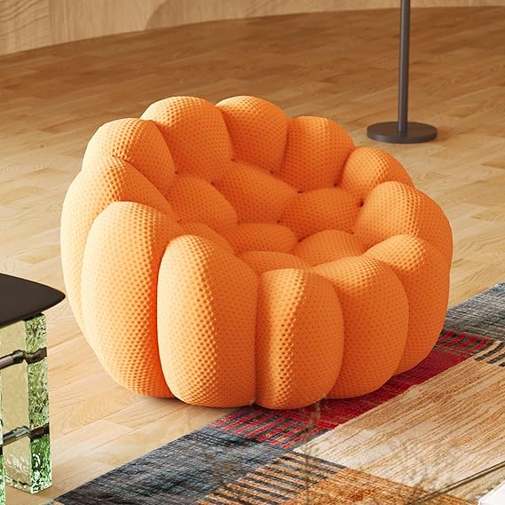 Nuvé® Mitsu Modular Bouclé Cloud Sofa - Orange - 3-Seater Sofa - Image 4