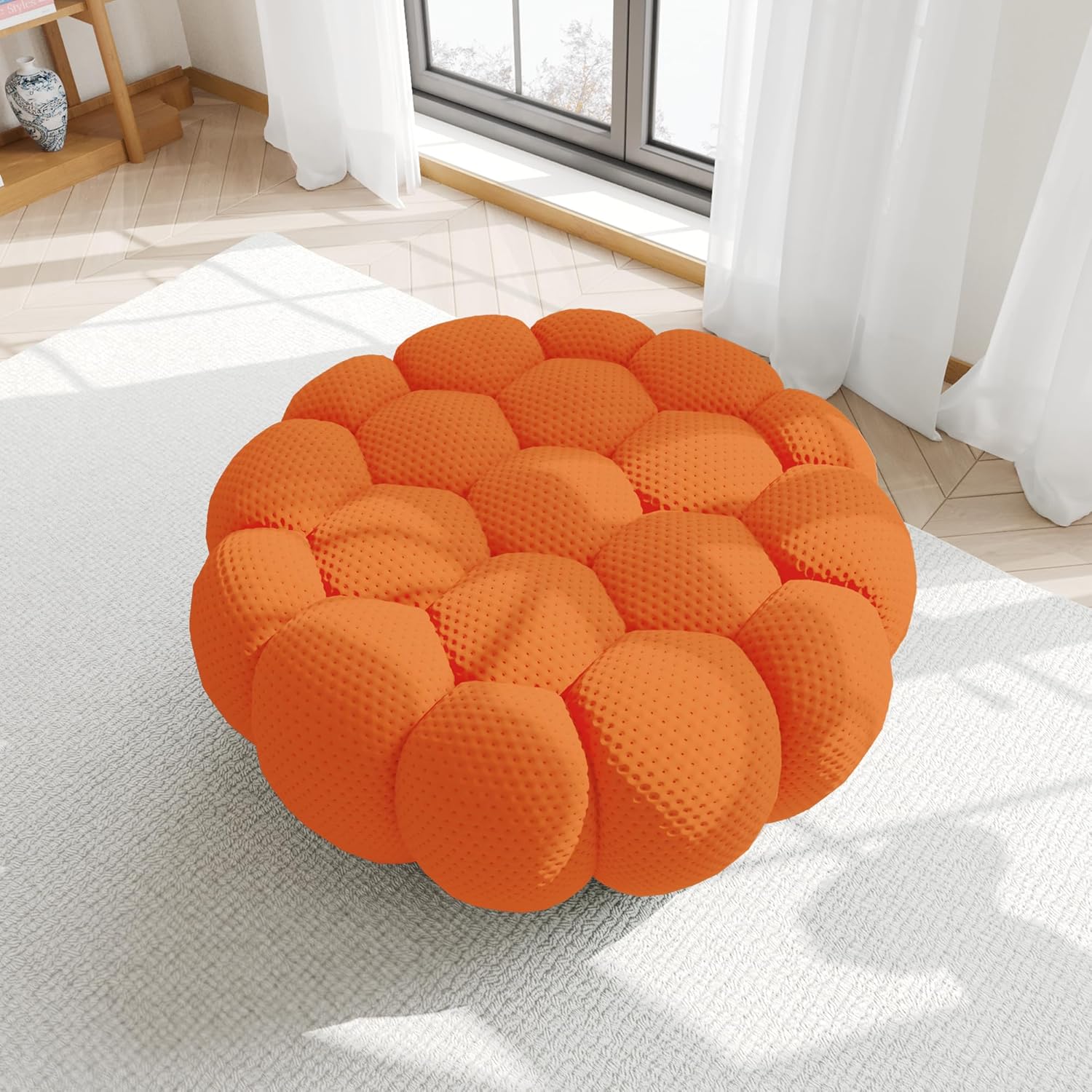 Nuvé® Mitsu Modular Bouclé Cloud Sofa - Orange - Ottoman