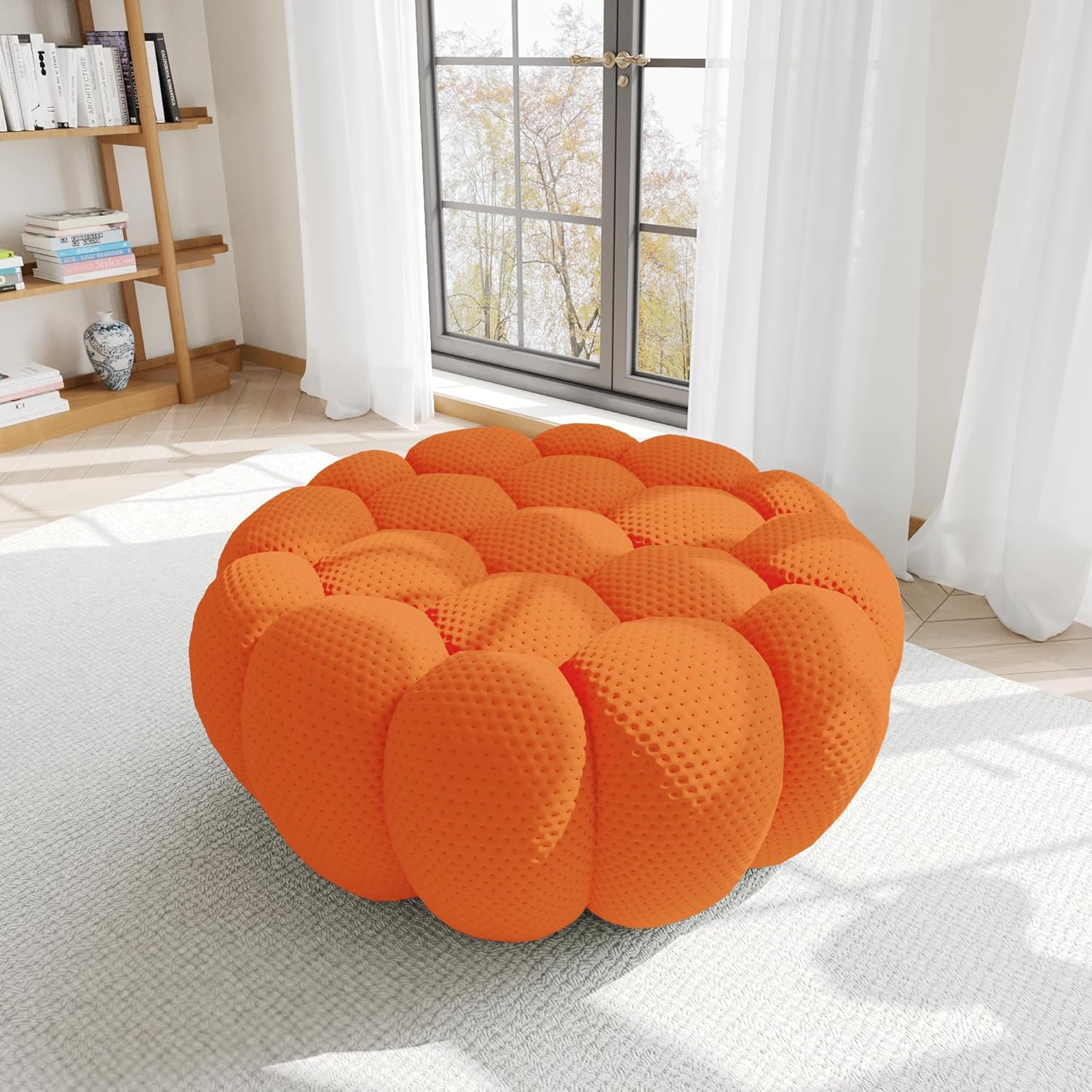 Nuvé® Mitsu Modular Bouclé Cloud Sofa - Orange - Ottoman - Image 5