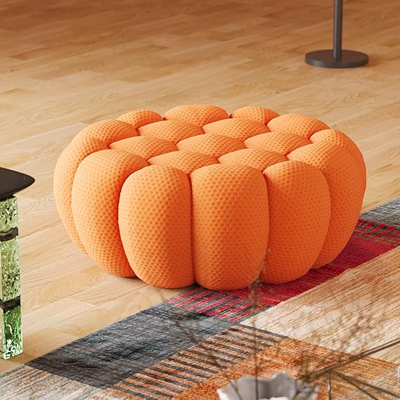 Nuvé® Mitsu Modular Bouclé Cloud Sofa - Orange - Ottoman - Image 8