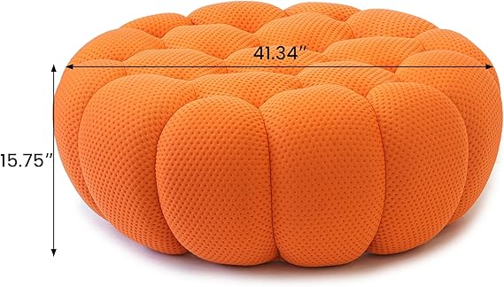 Nuvé® Mitsu Modular Bouclé Cloud Sofa - Orange - Ottoman - Image 9