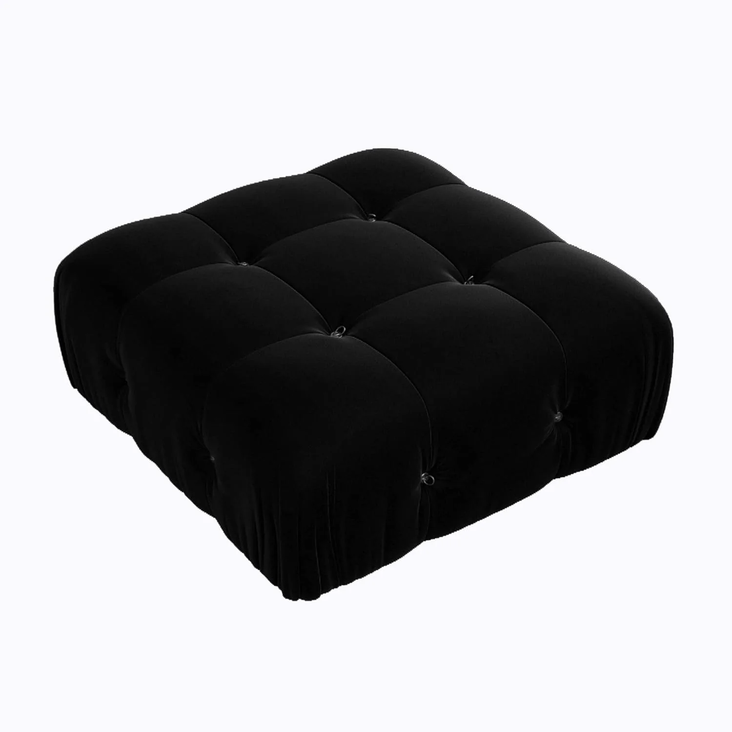 Nuvé® Takumi Velvet Modular Bouclé Cloud Sofa - Black - Ottoman - Image 3