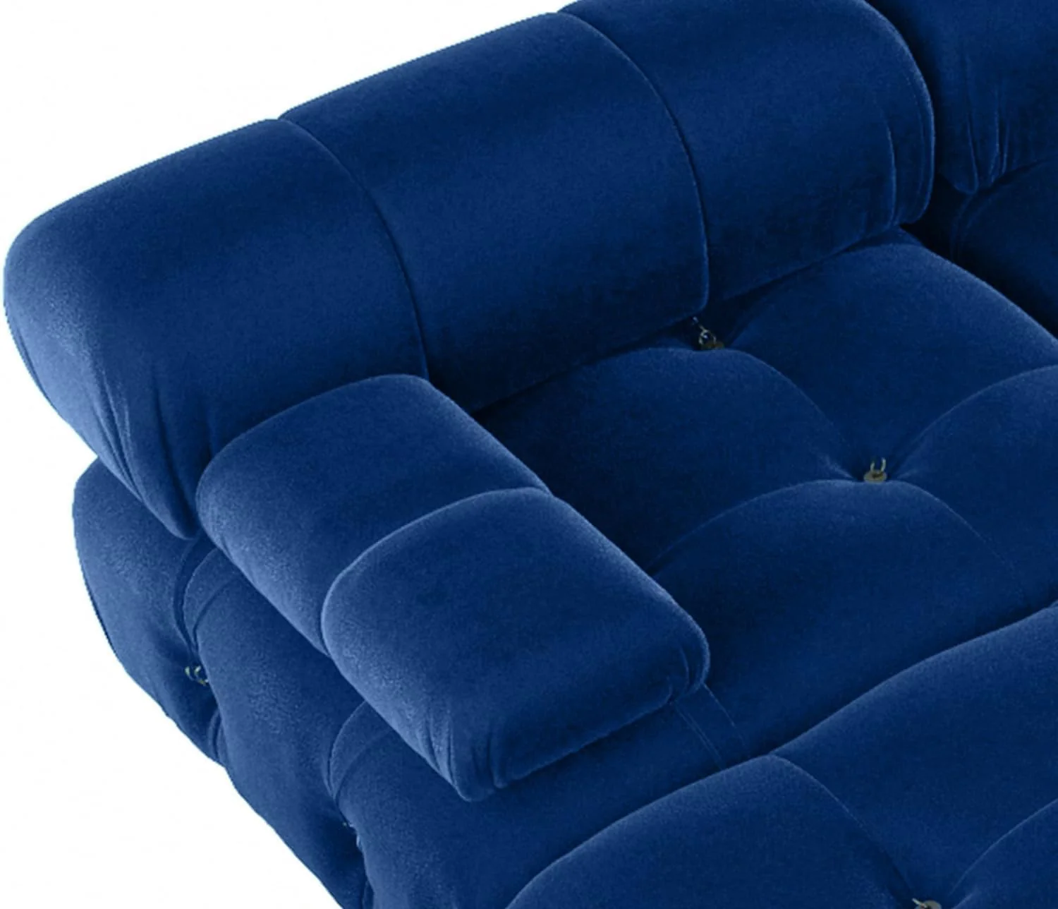 Nuvé® Takumi Velvet Modular Bouclé Cloud Sofa - Blue - 3-Seater Sofa with 1 Ottoman - Image 3
