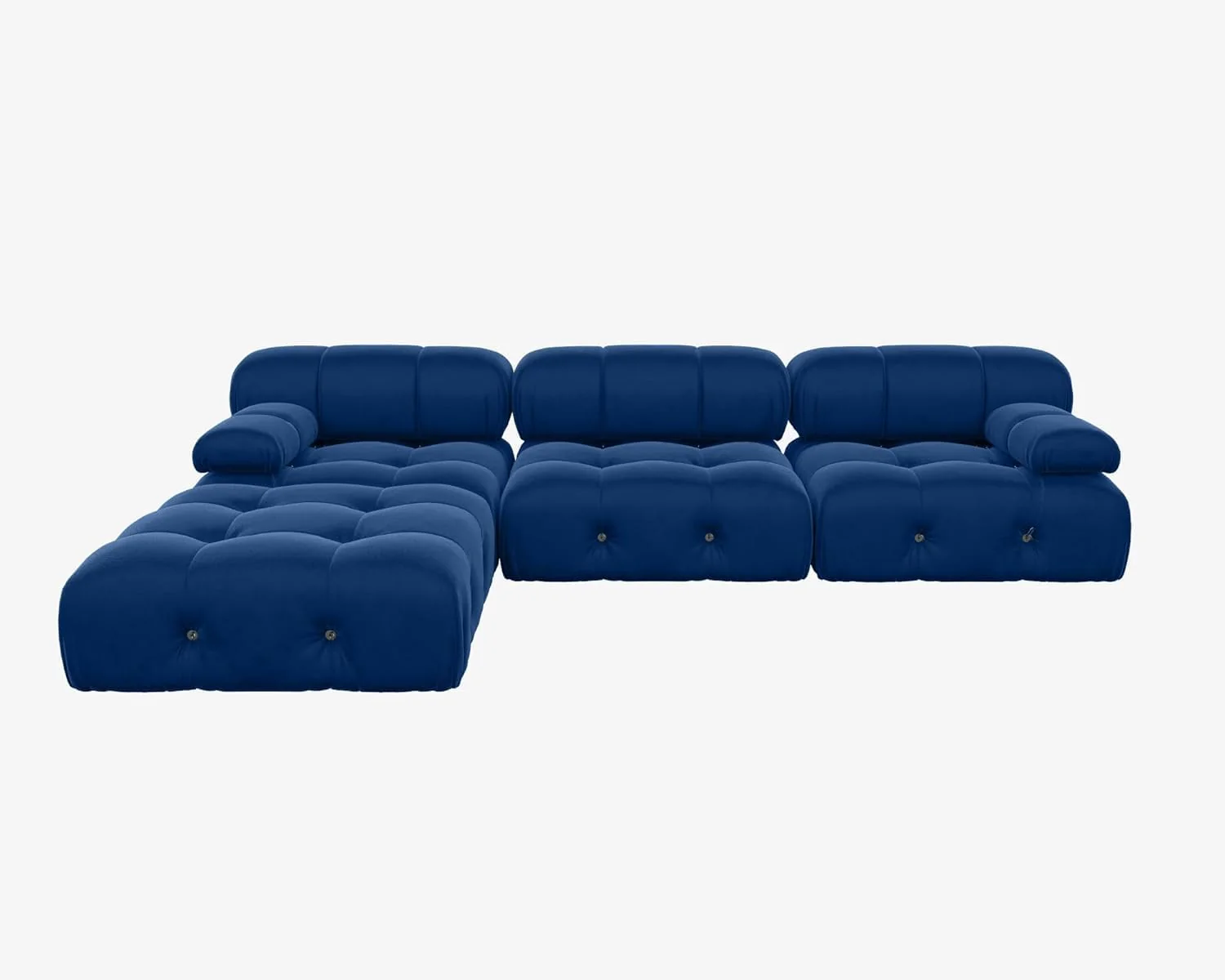 Nuvé® Takumi Velvet Modular Bouclé Cloud Sofa - Blue - 3-Seater Sofa with 1 Ottoman - Image 7