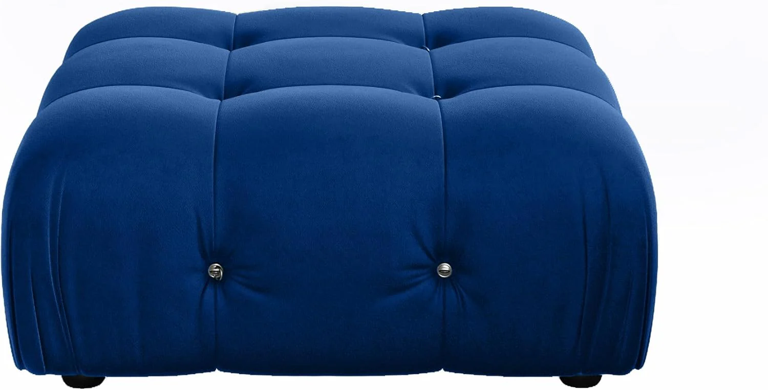 Nuvé® Takumi Velvet Modular Bouclé Cloud Sofa - Blue - Ottoman - Image 6