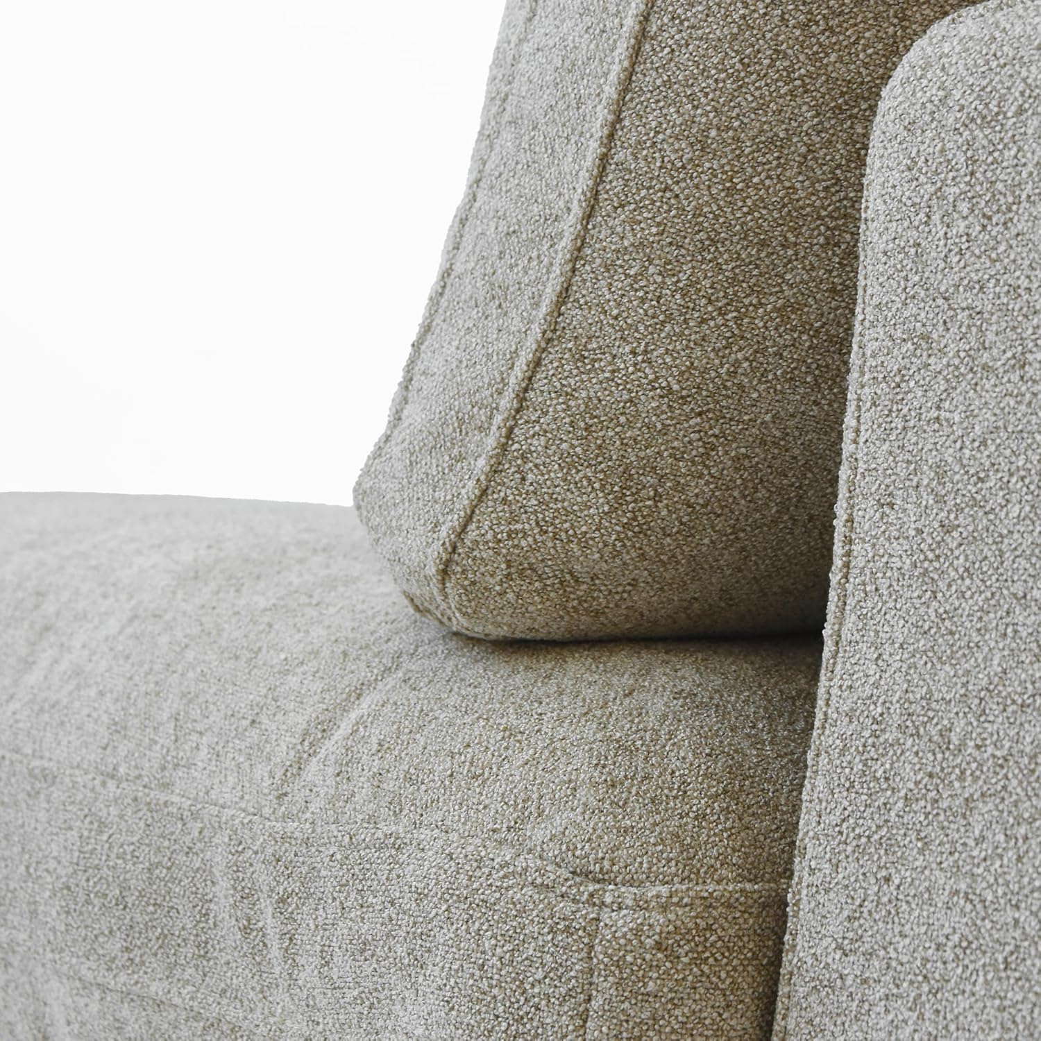 Nuvé® Solace Modular Bouclé Cloud Sofa - Khaki - 4-Seater Sectional Sofa with Ottoman - Image 4