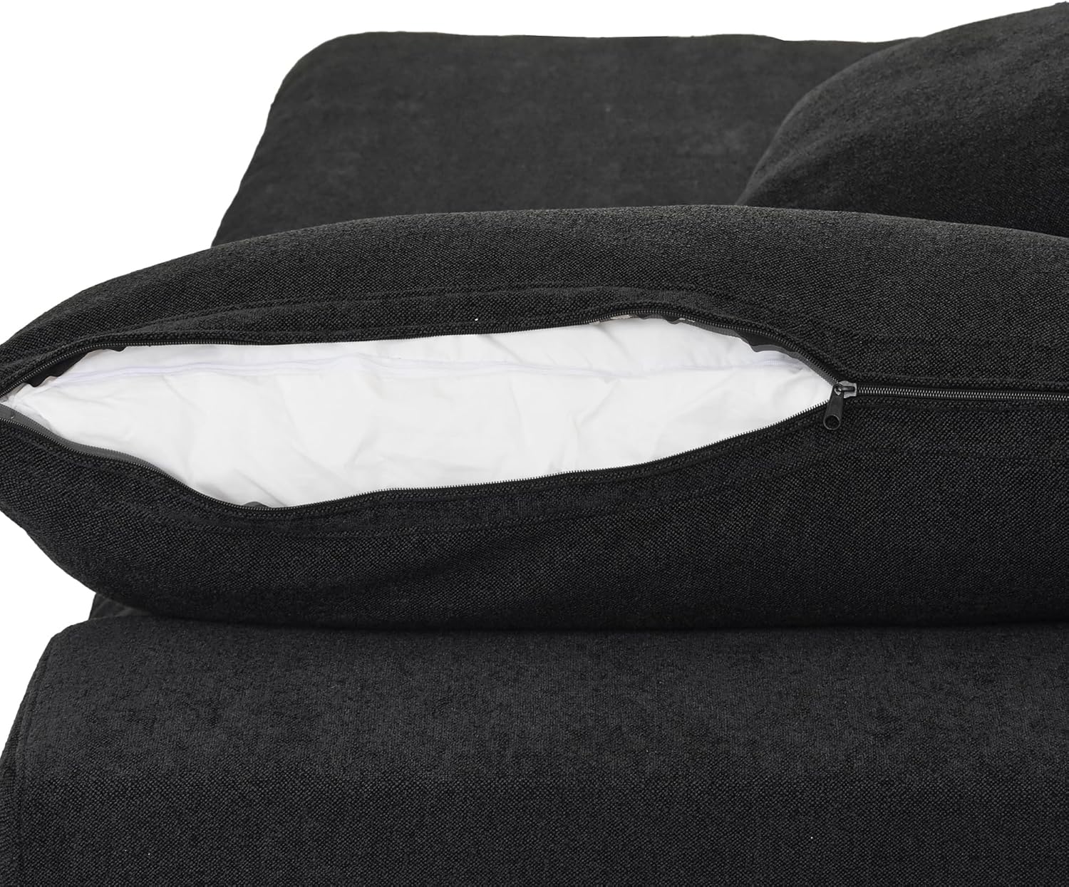 Nuvé® Solace Modular Bouclé Cloud Sofa - Obsidian Black - 3-Seater Sectional Sofa with Ottoman - Image 7