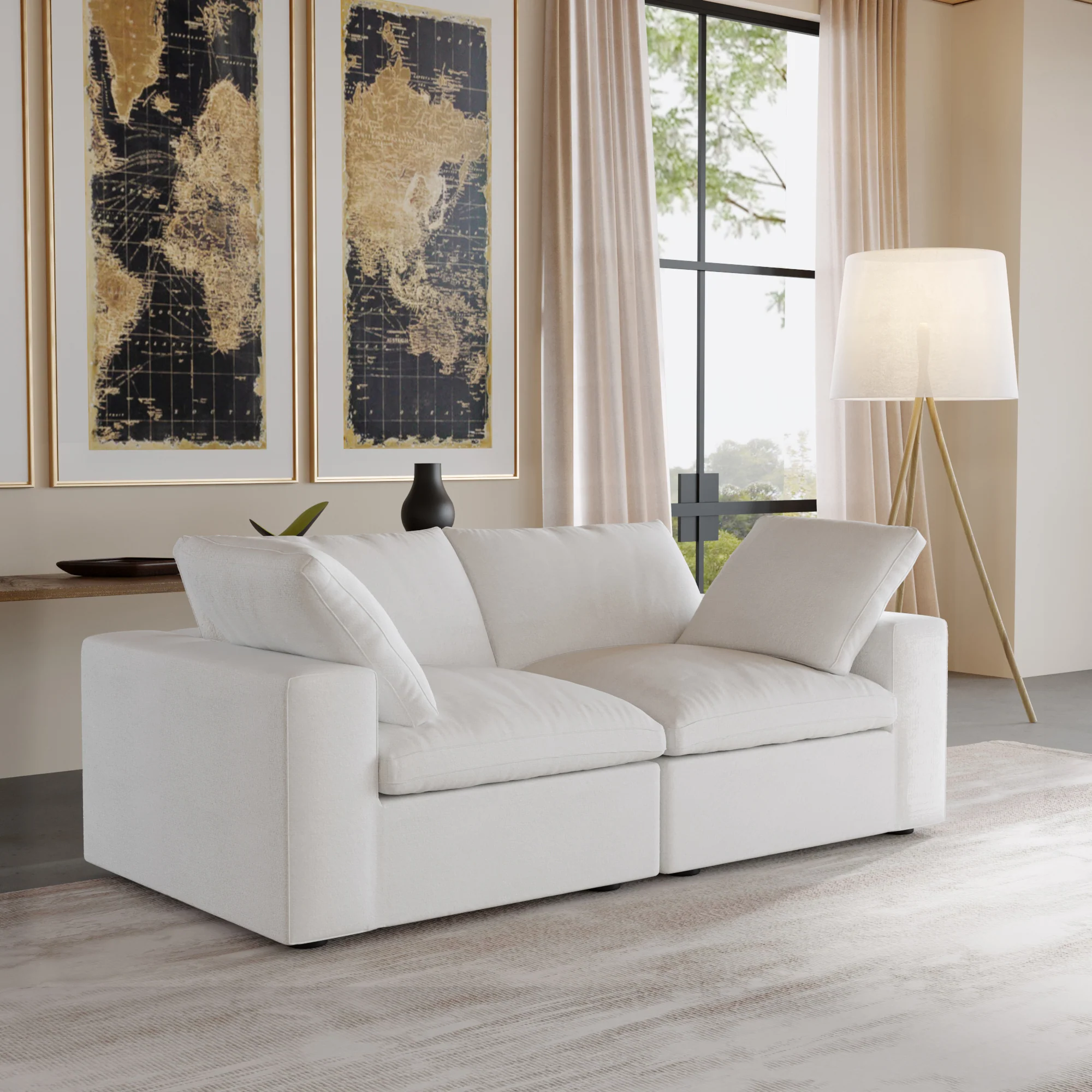 Nuvé® Solace Modular Bouclé Cloud Sofa - Snow White - 2-Seater Sofa - Image 5