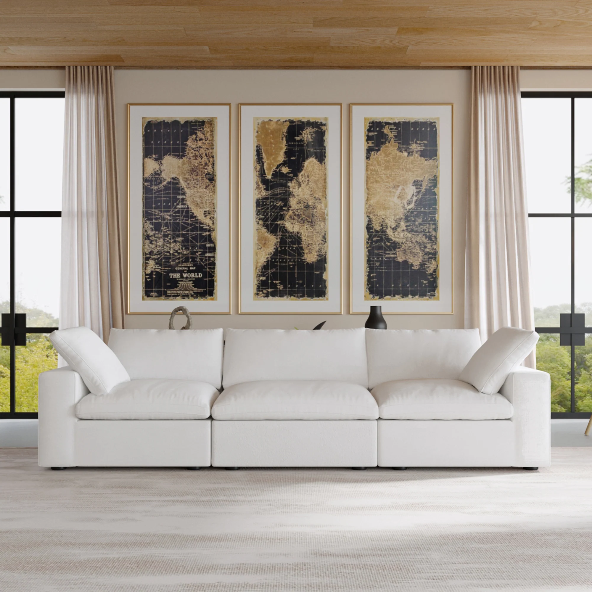 Nuvé® Solace Modular Bouclé Cloud Sofa - Snow White - 3-Seater Sofa - Image 3