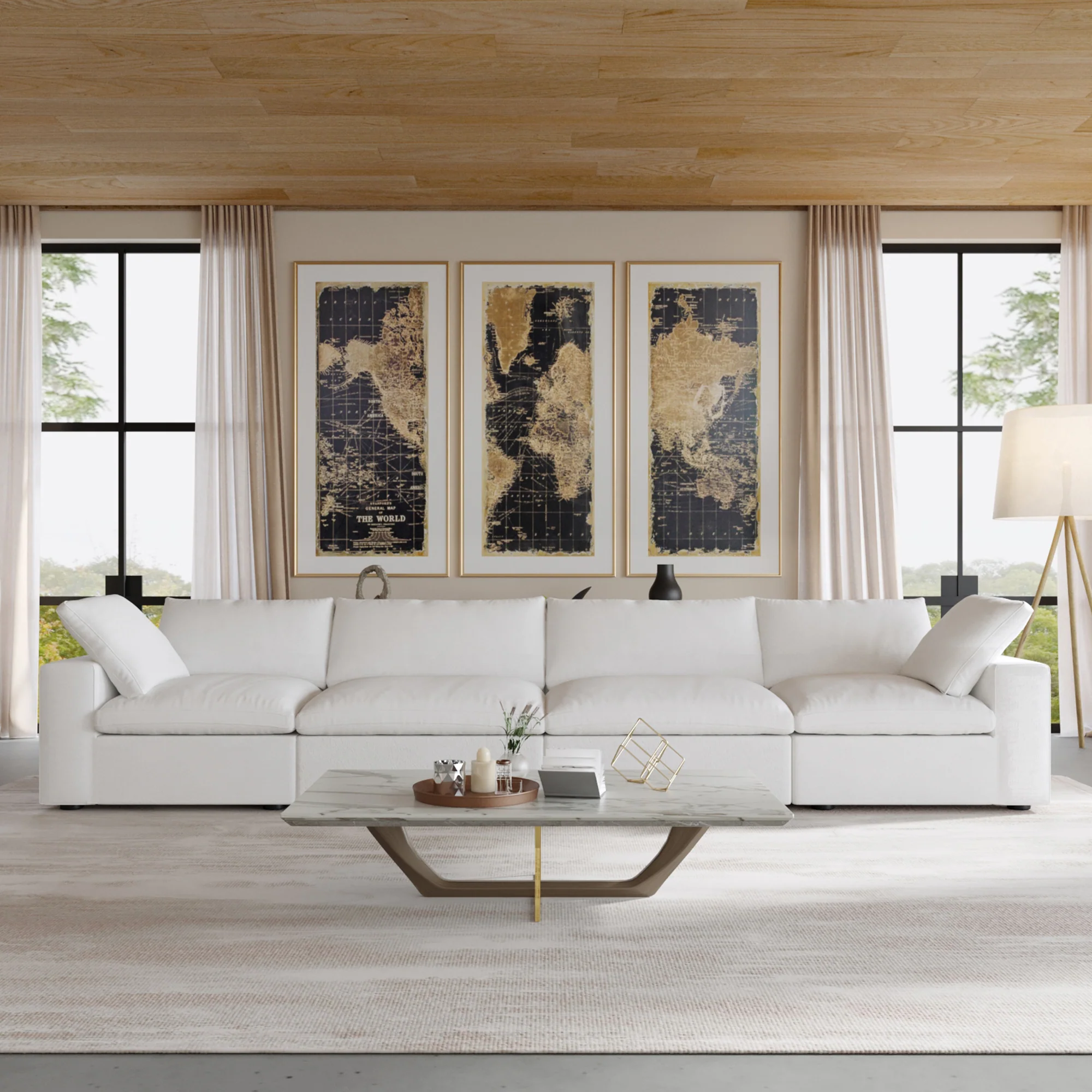 Nuvé® Solace Modular Bouclé Cloud Sofa - Snow White - 4-Seater Sofa - Image 3
