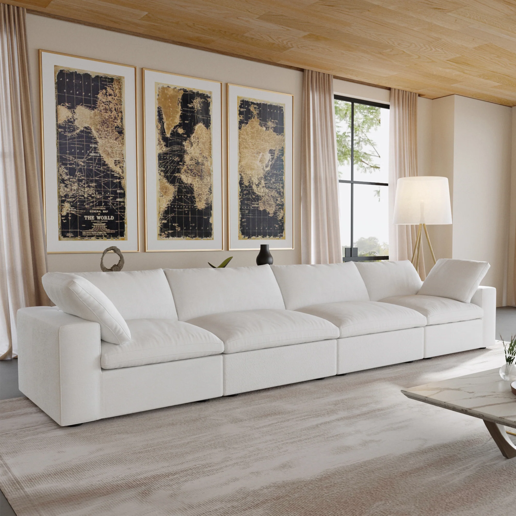 Nuvé® Solace Modular Bouclé Cloud Sofa - Snow White - 4-Seater Sofa - Image 4