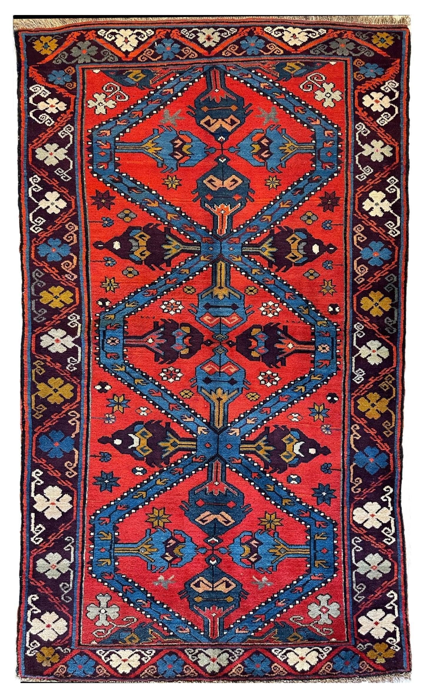 Old Derbent Dagestan Rug 4’ x 7’ - Image 2