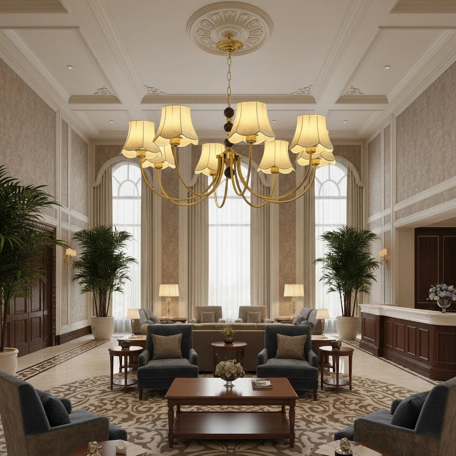 Orchid Fabric Chandelier - Image 2