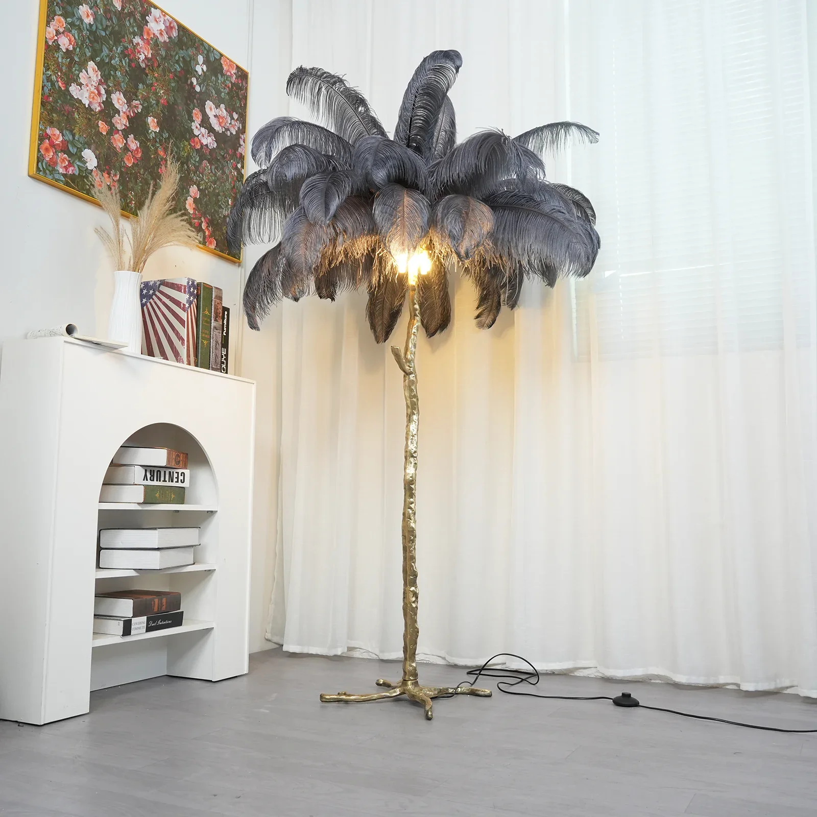 Ostrich Feather Floor Lamp - Image 12