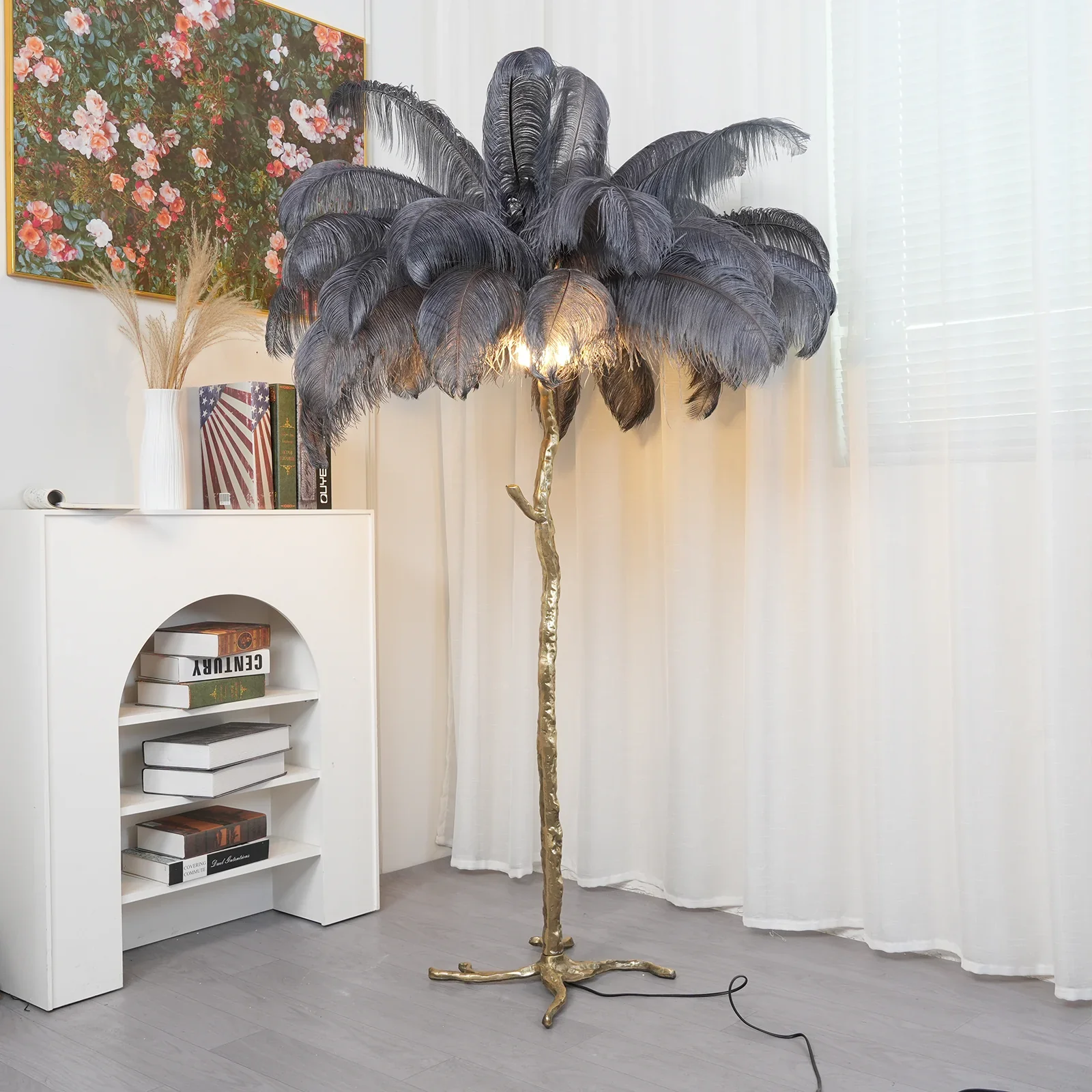 Ostrich Feather Floor Lamp - Image 2