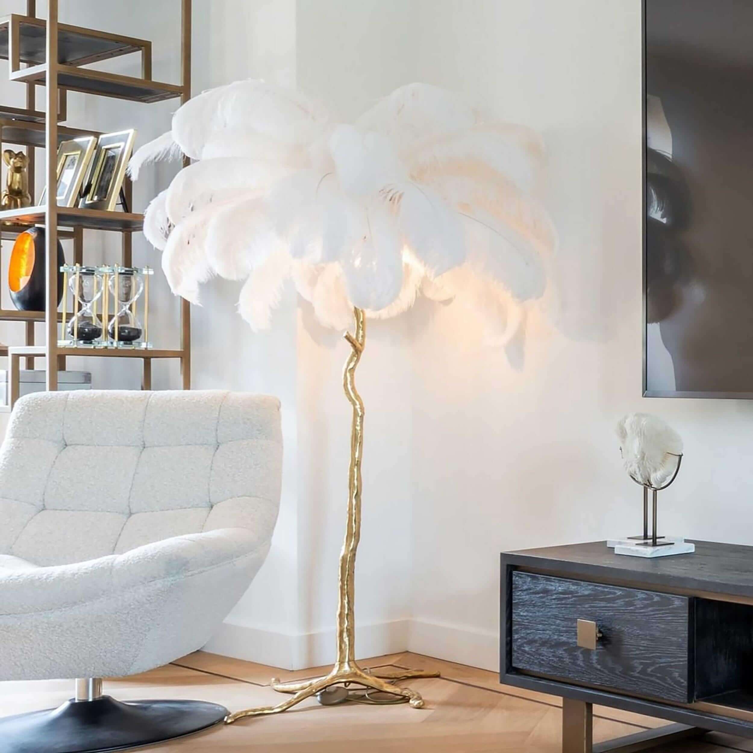 Ostrich Feather Floor Lamp - Image 3