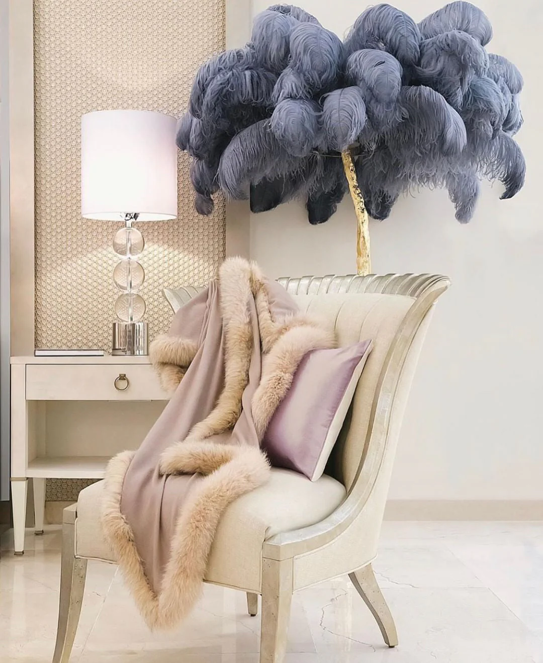 Ostrich Feather Floor Lamp - Image 53
