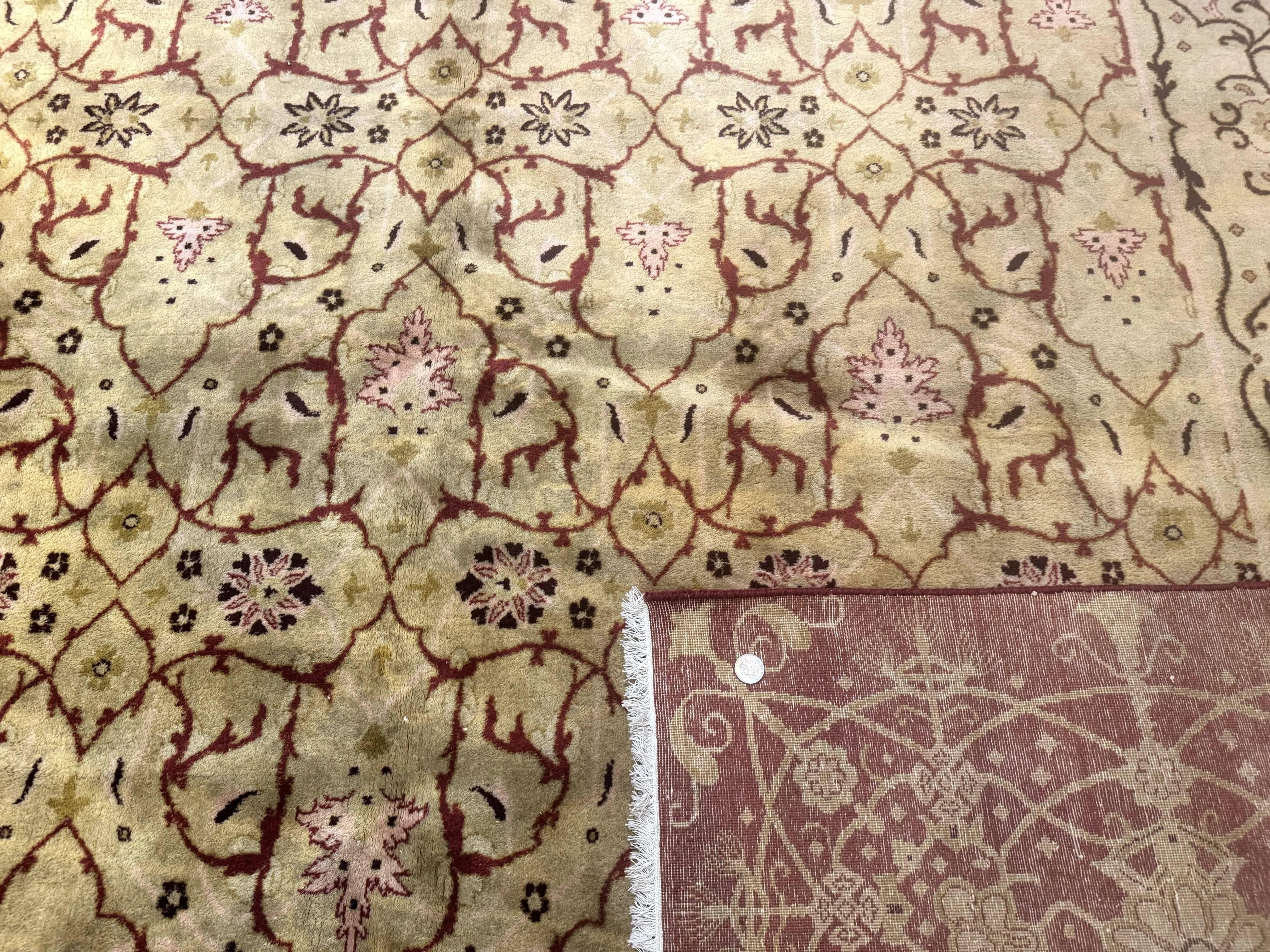 Pak Persian Rug 8x10, Allover Pattern, Gold-Tan, Fine 200 KPSI - Image 10