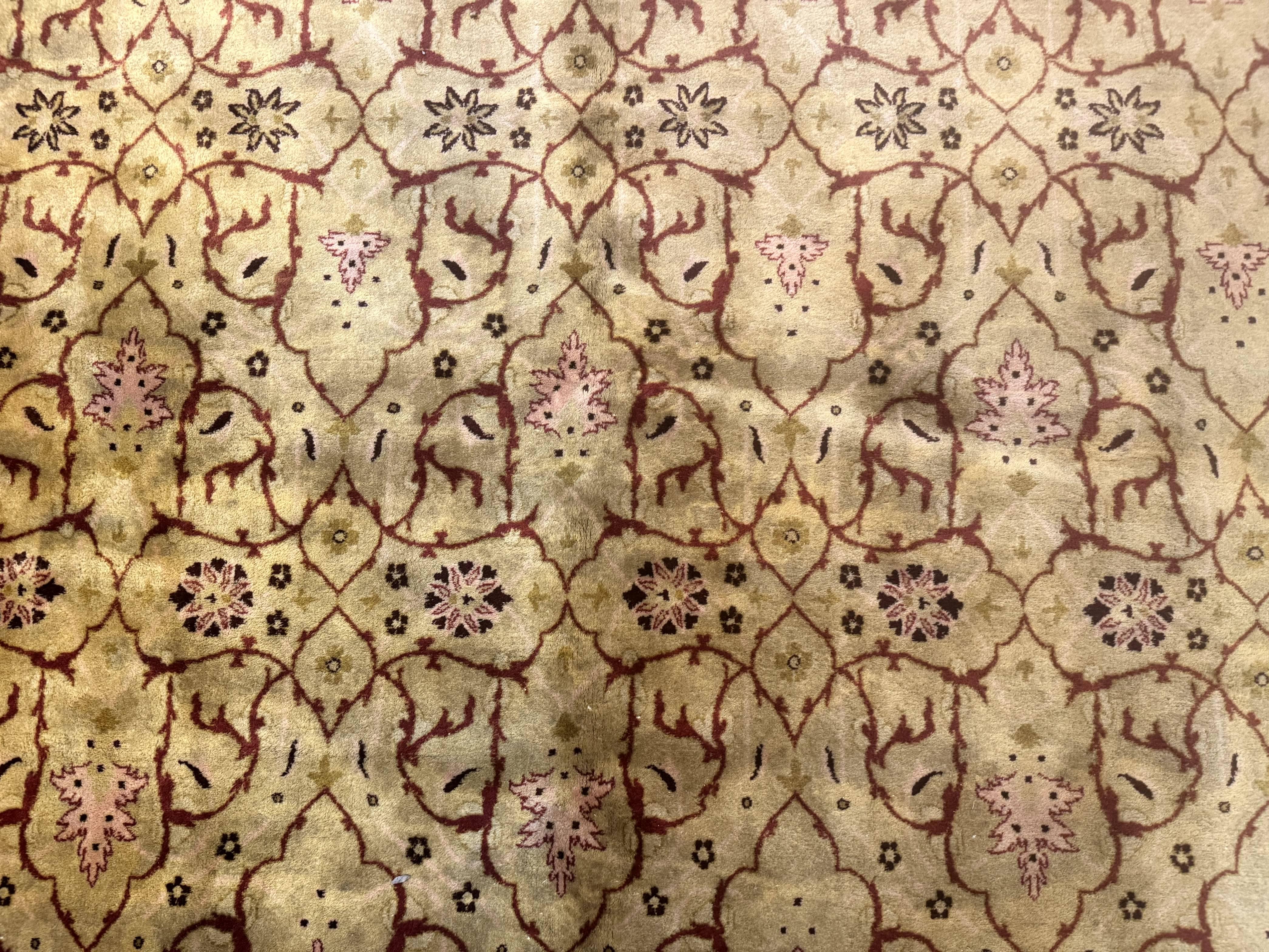 Pak Persian Rug 8x10, Allover Pattern, Gold-Tan, Fine 200 KPSI - Image 4