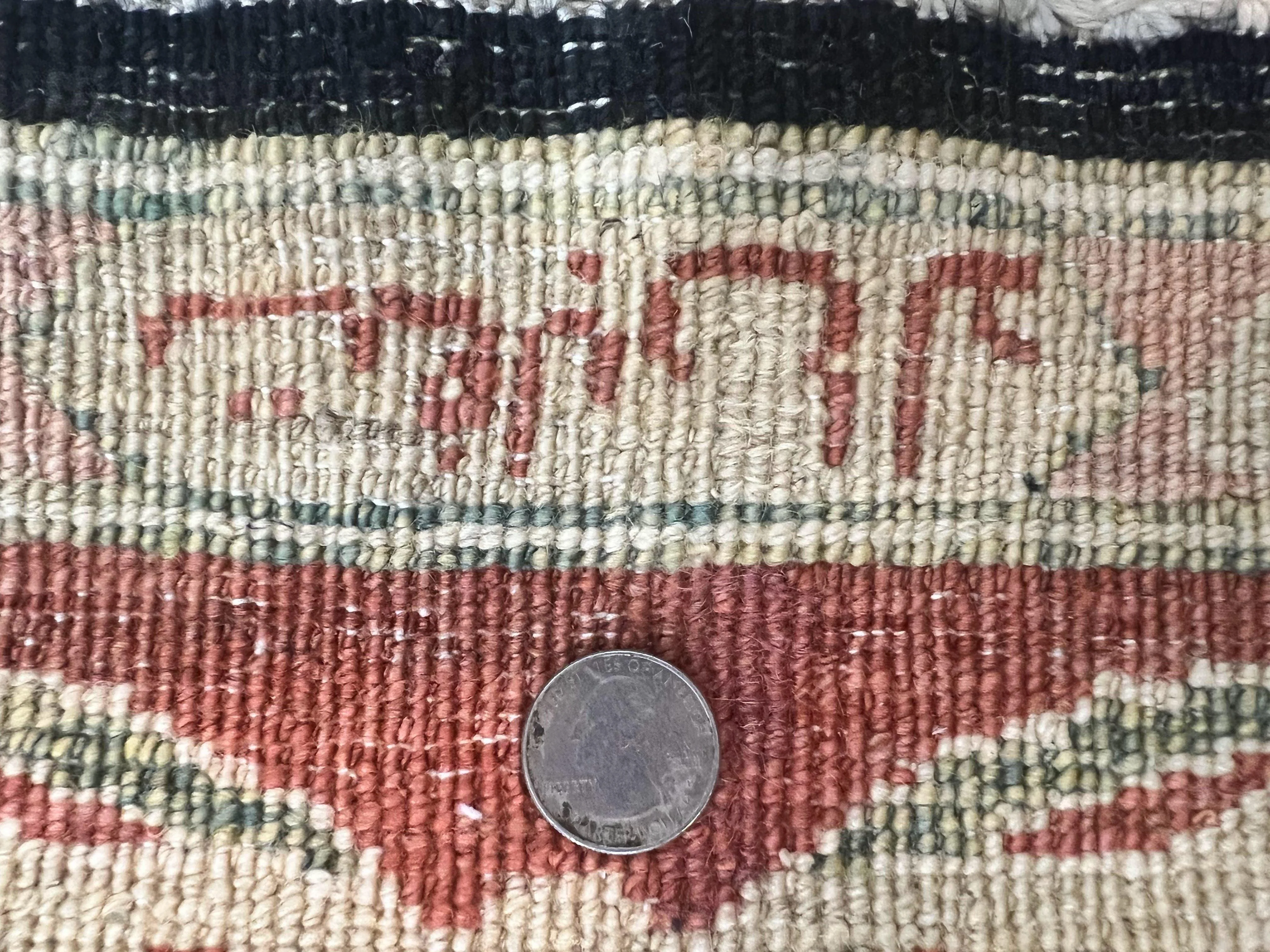 Pak Persian Rug 8x10, Pakistani Mahal Sultanabad Carpet, Signature from Master Weaver, Shiny Wool, Black Red Vintage Handmade Medallion Rug - Image 11