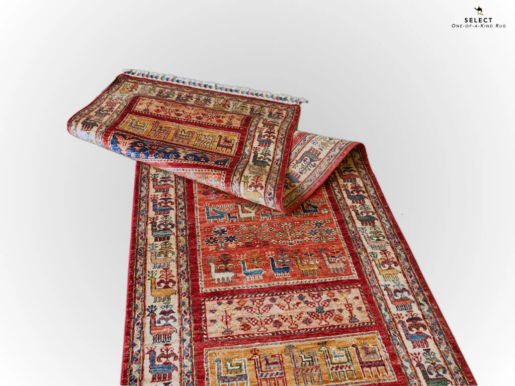 Pazyryk-Style Gabbeh  red/mt 9' Runner - Image 6