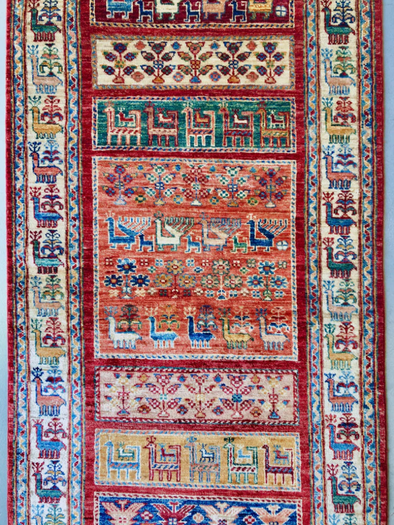Pazyryk-Style Gabbeh  red/mt 9' Runner - Image 9