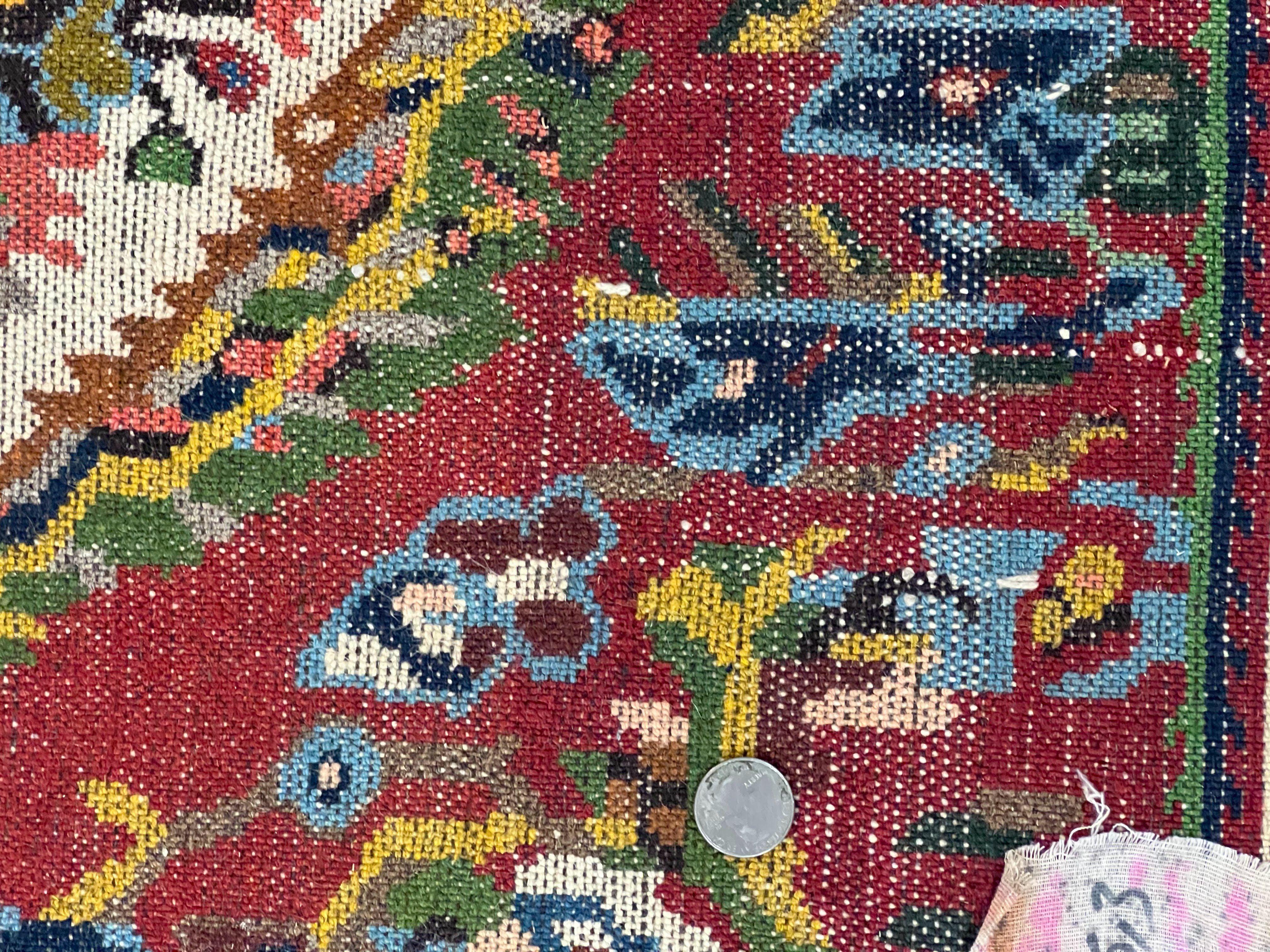 Persian Bakhtiari Rug 5x8, Wool Hand Knotted Antique Carpet, Red, Floral Oriental Rug, 5 x 8 Medium Sized Rug - Image 10
