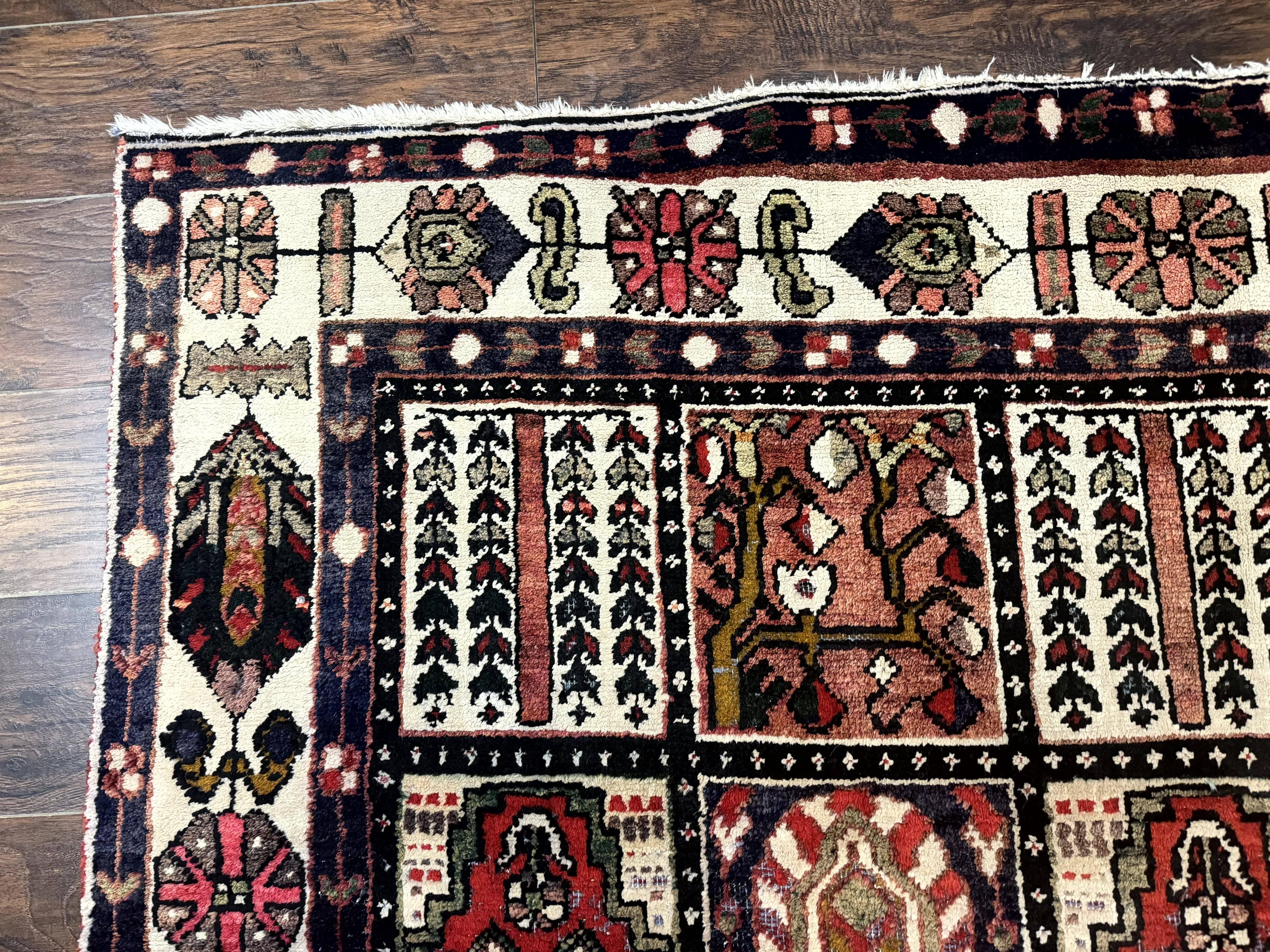 Persian Bakhtiari Tribal Rug 7x10, Panel Design, Semi Antique - Image 6
