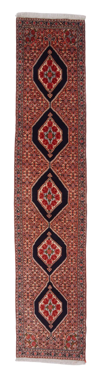 Bijar (1'10"x8'08") rose/indigo