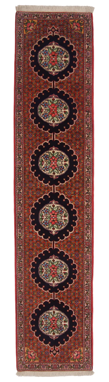 Bijar (2'00"x10'06") red/black/ivory