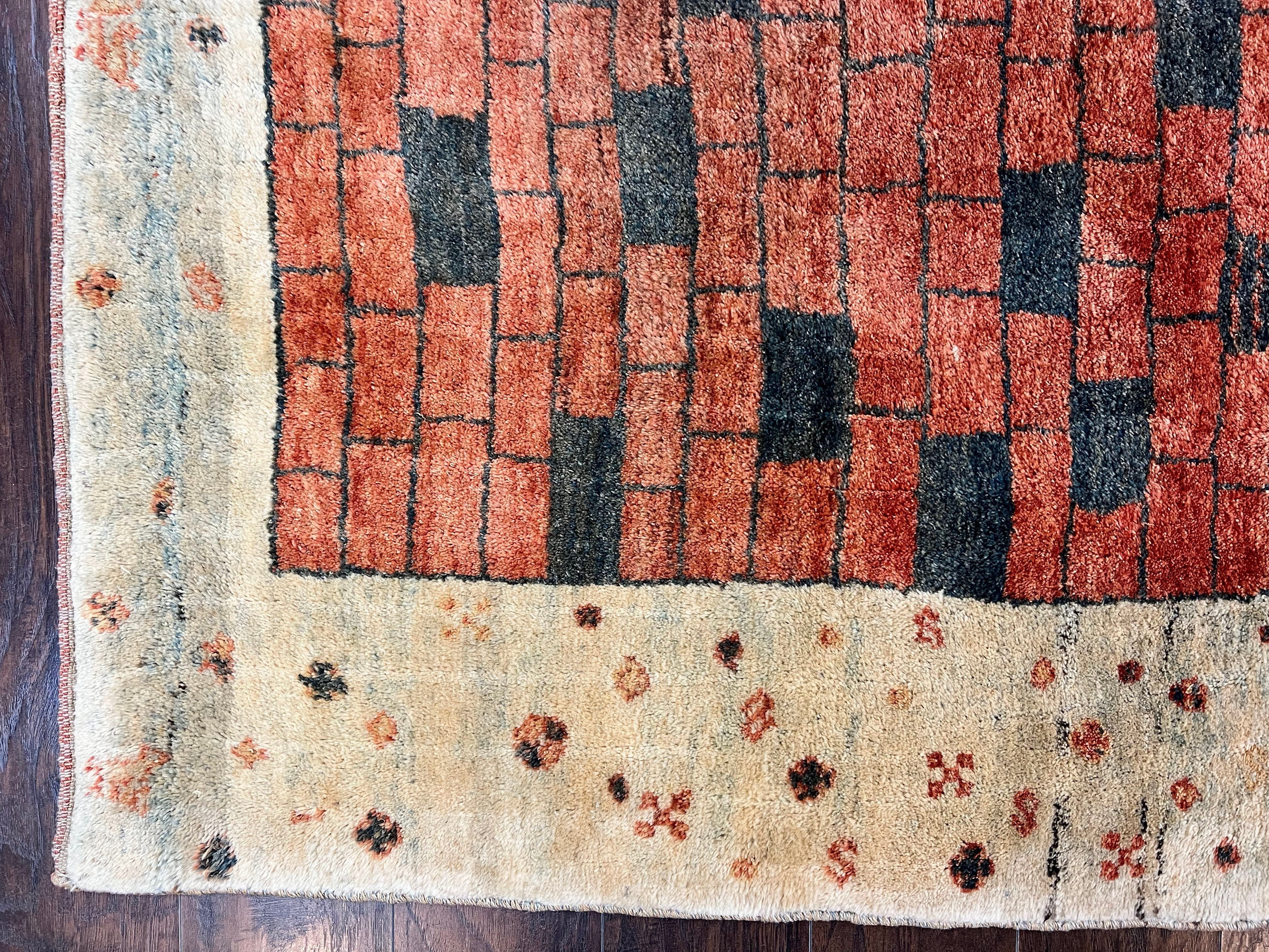Persian Gabbeh Rug 6x8 ft, Wool Handmade Tribal Rug - Image 8