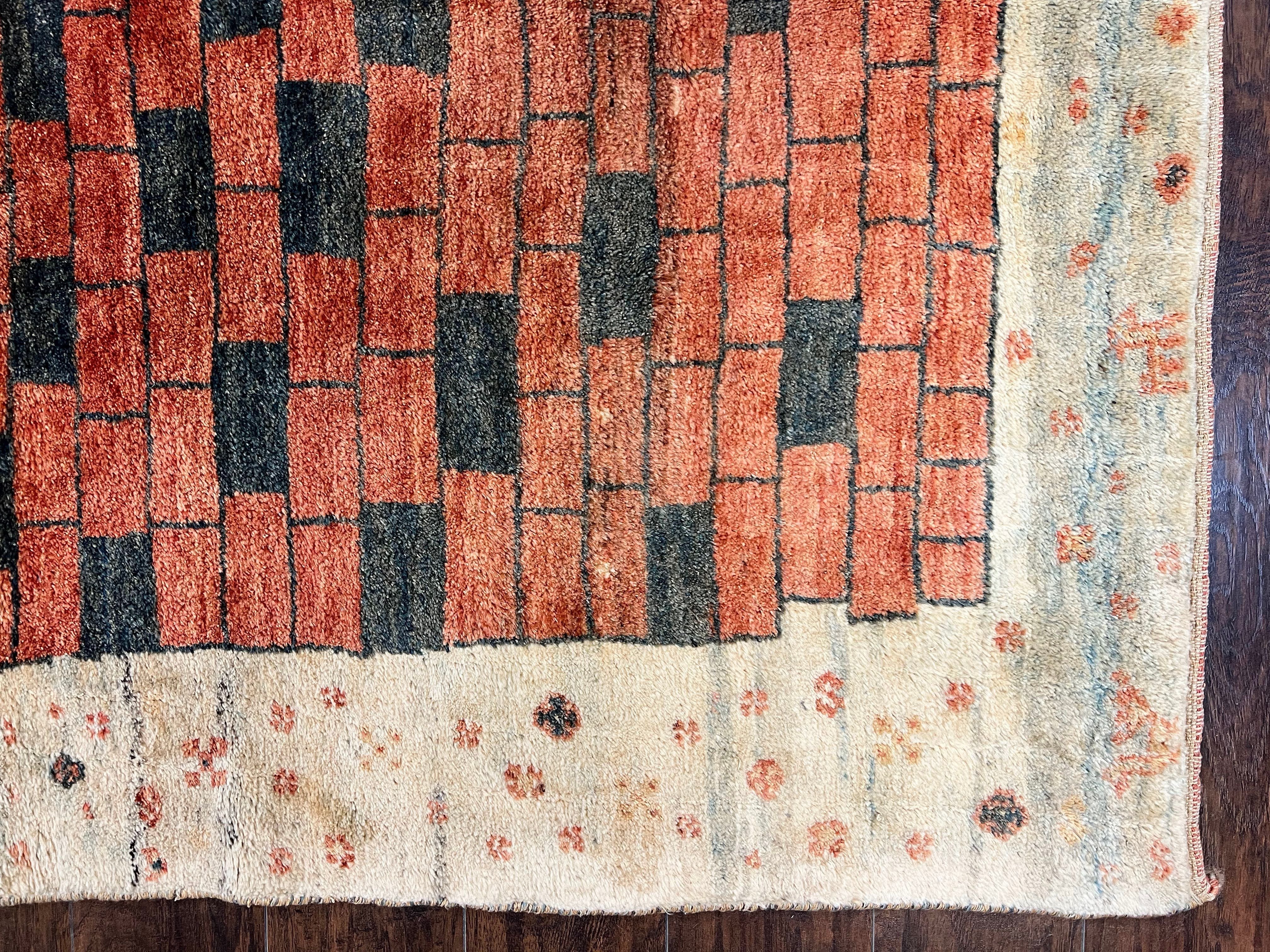 Persian Gabbeh Rug 6x8 ft, Wool Handmade Tribal Rug - Image 9