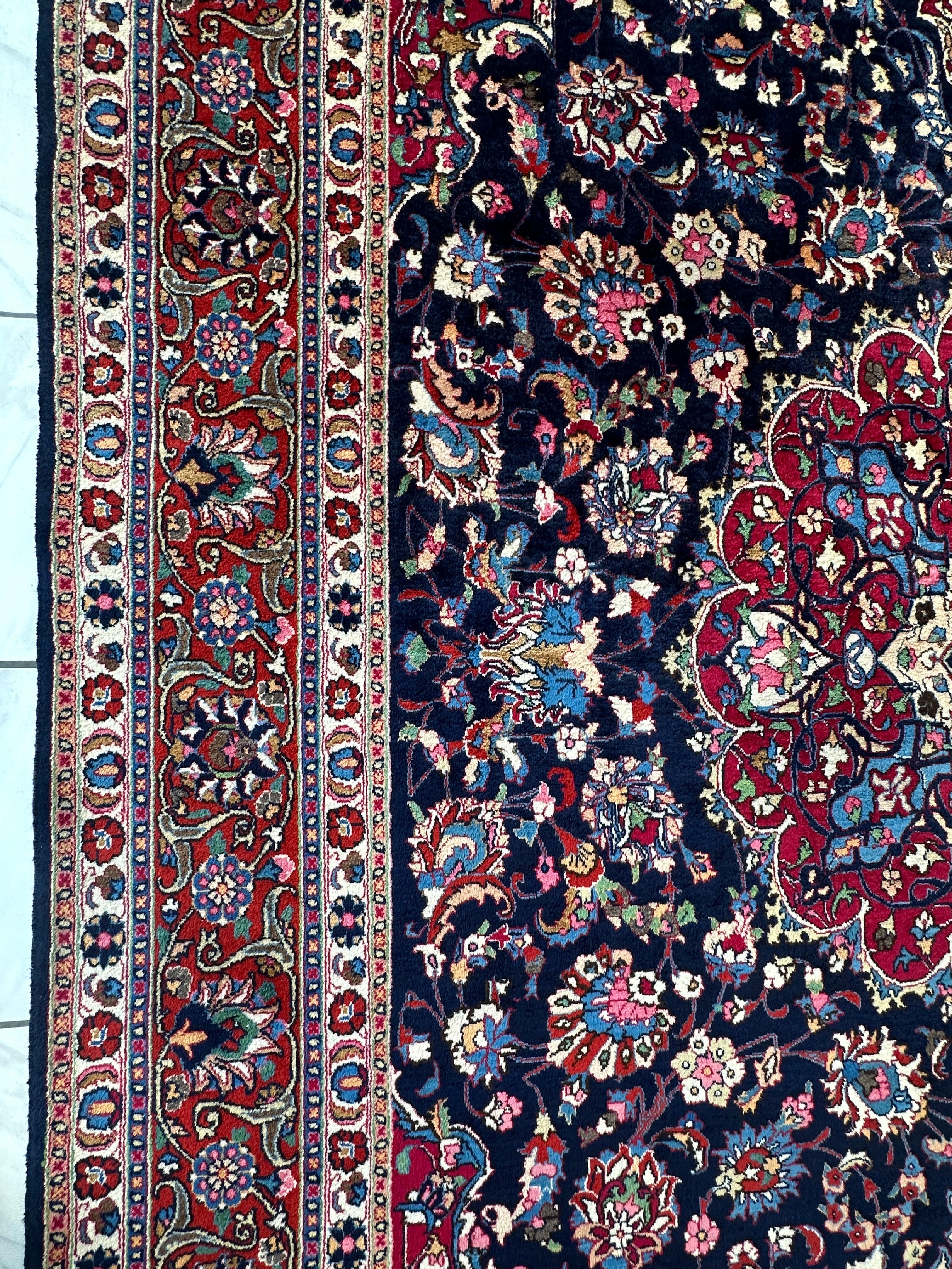 Persian Mashhad Hand Knotted Wool Area Rug 9’9” x 13’3” - Image 12