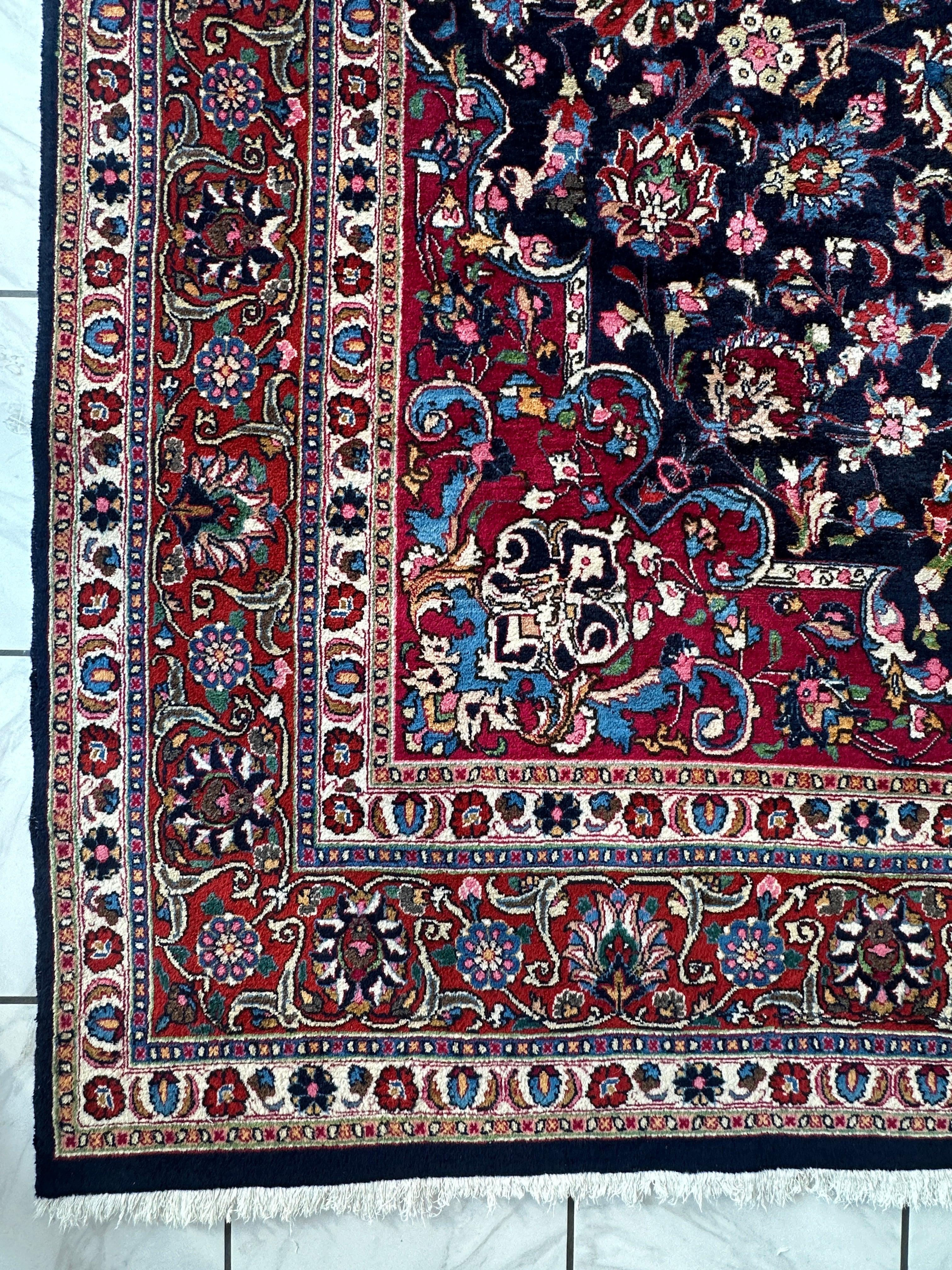 Persian Mashhad Hand Knotted Wool Area Rug 9’9” x 13’3” - Image 13