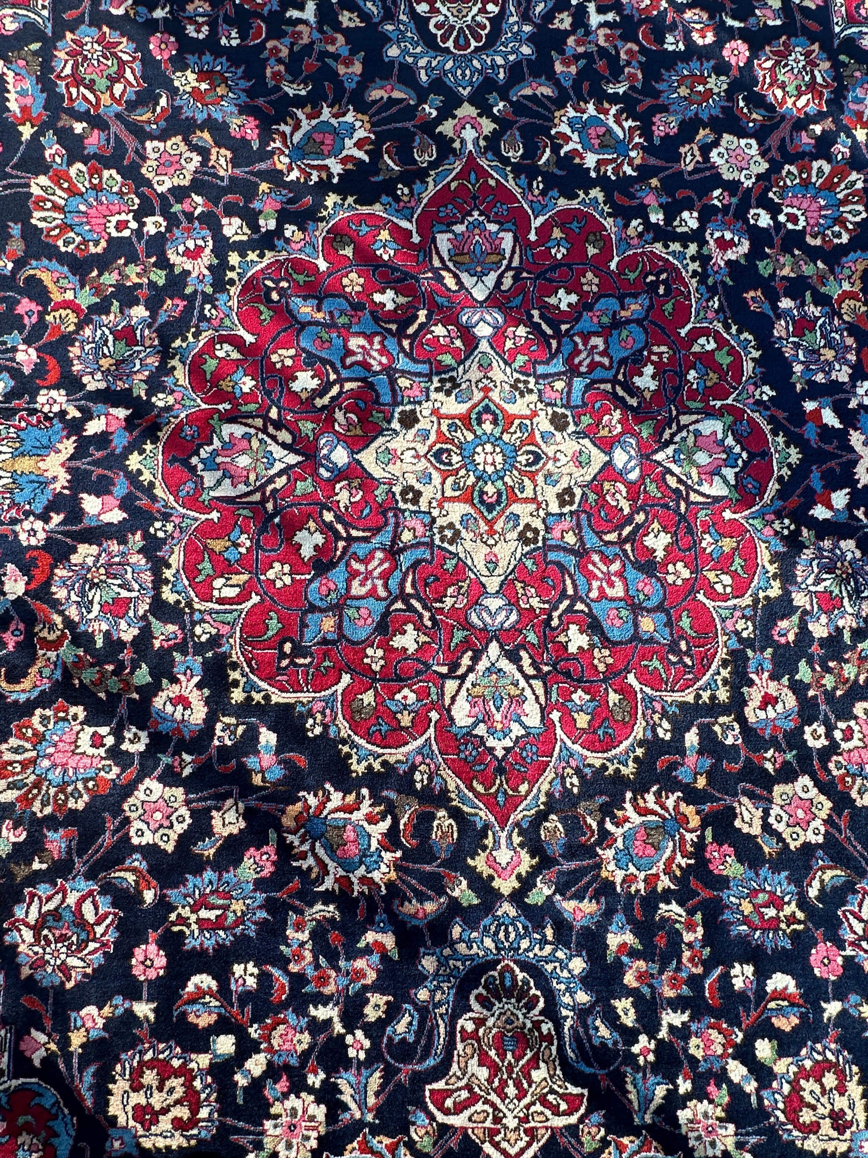 Persian Mashhad Hand Knotted Wool Area Rug 9’9” x 13’3” - Image 16