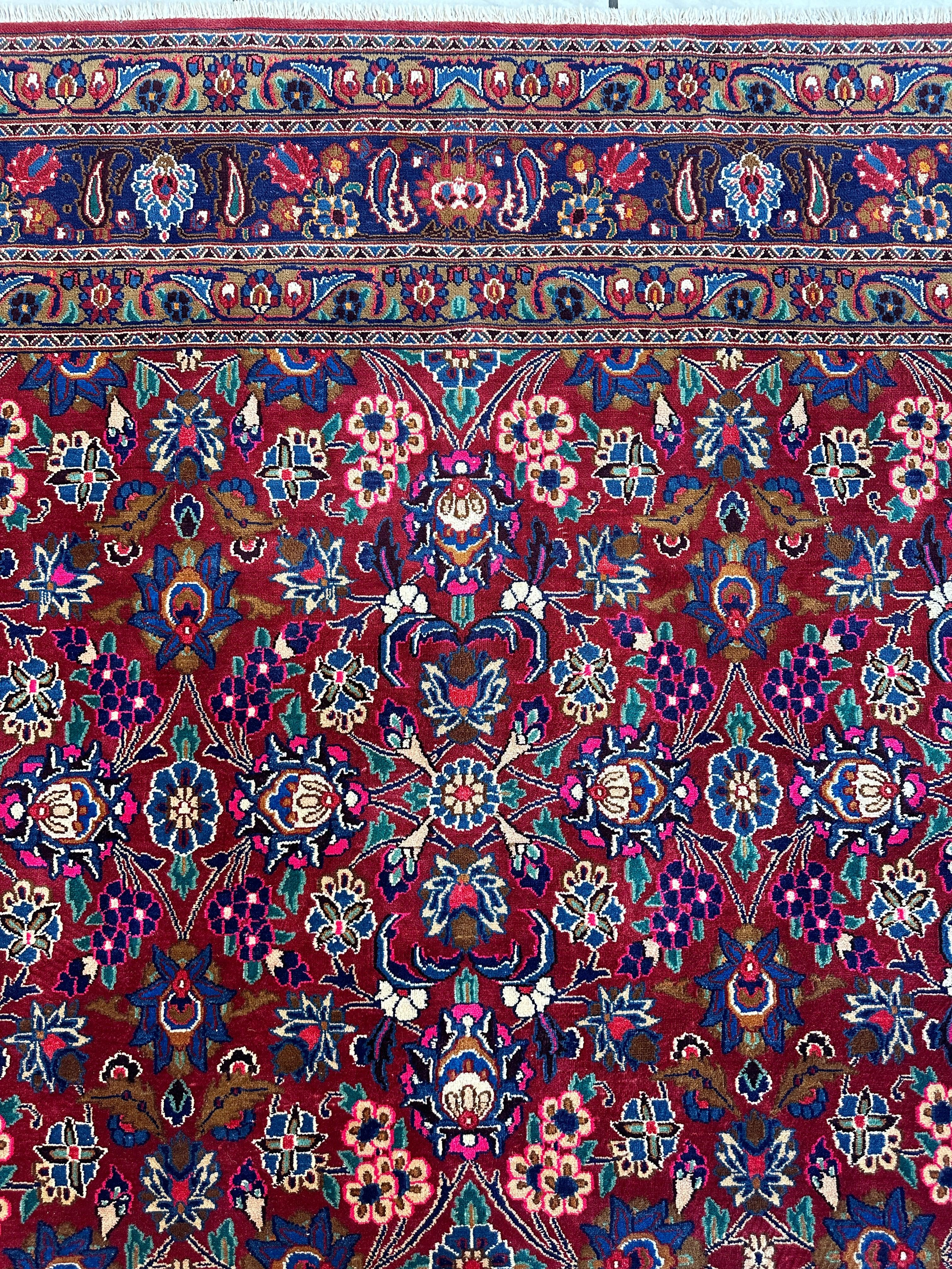 Persian Mashhad I Fine Allover Rug Wool 7 x 10 - Image 13