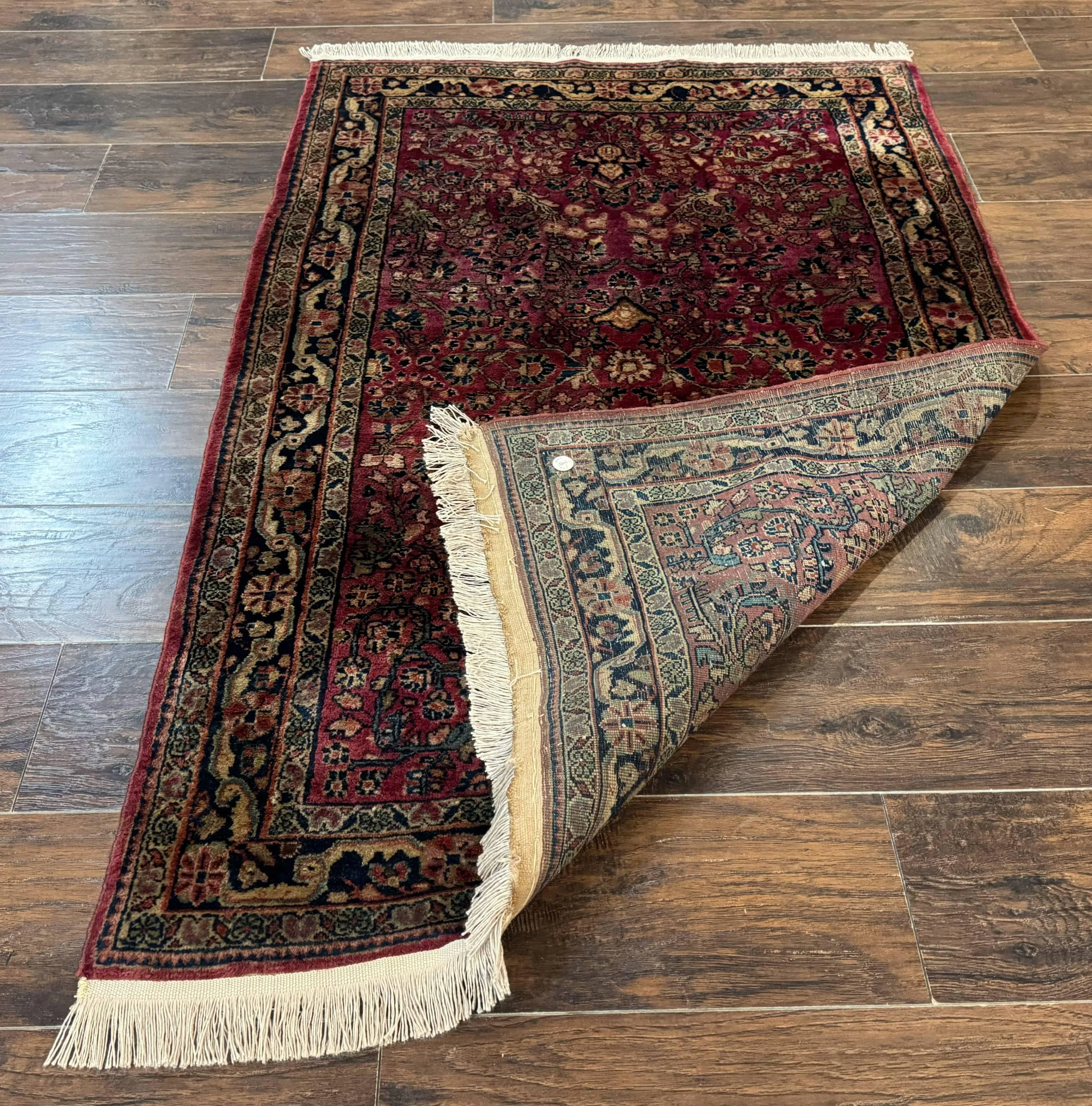 Persian Sarouk Rug 3x5, Antique Persian Carpet - Image 11