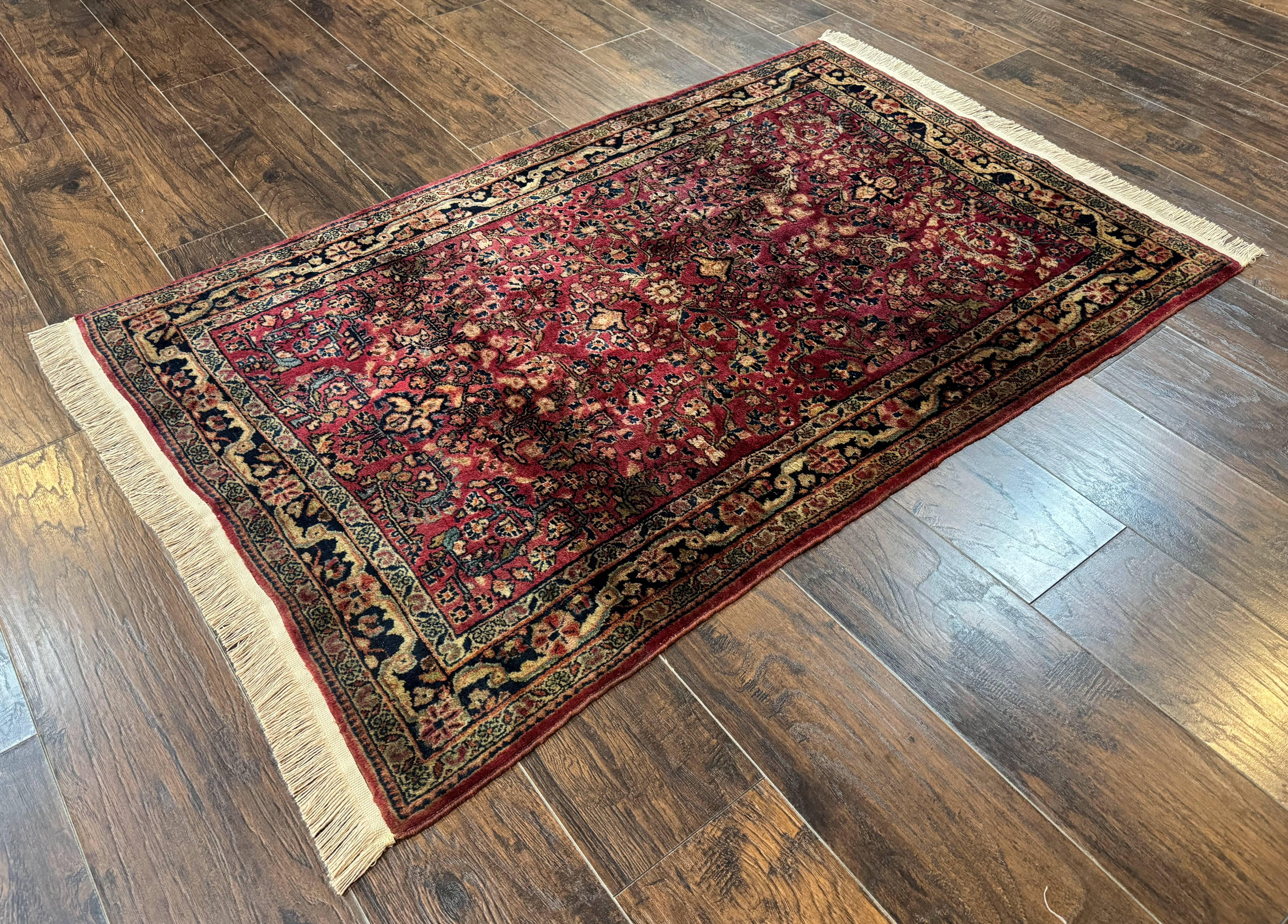 Persian Sarouk Rug 3x5, Antique Persian Carpet - Image 2